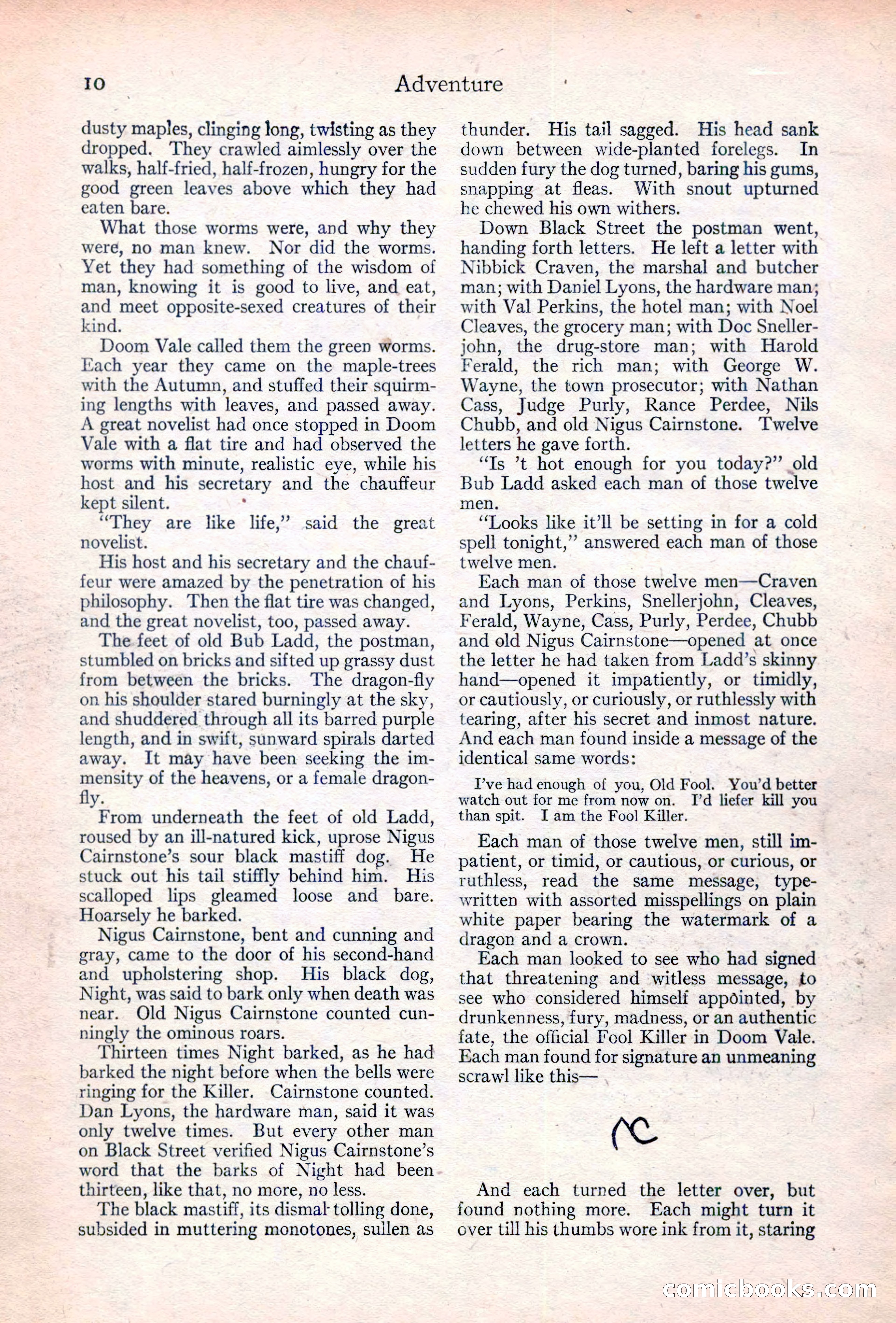 Adventure Magazine Cover, June 20, 1923 — page 12 of 196