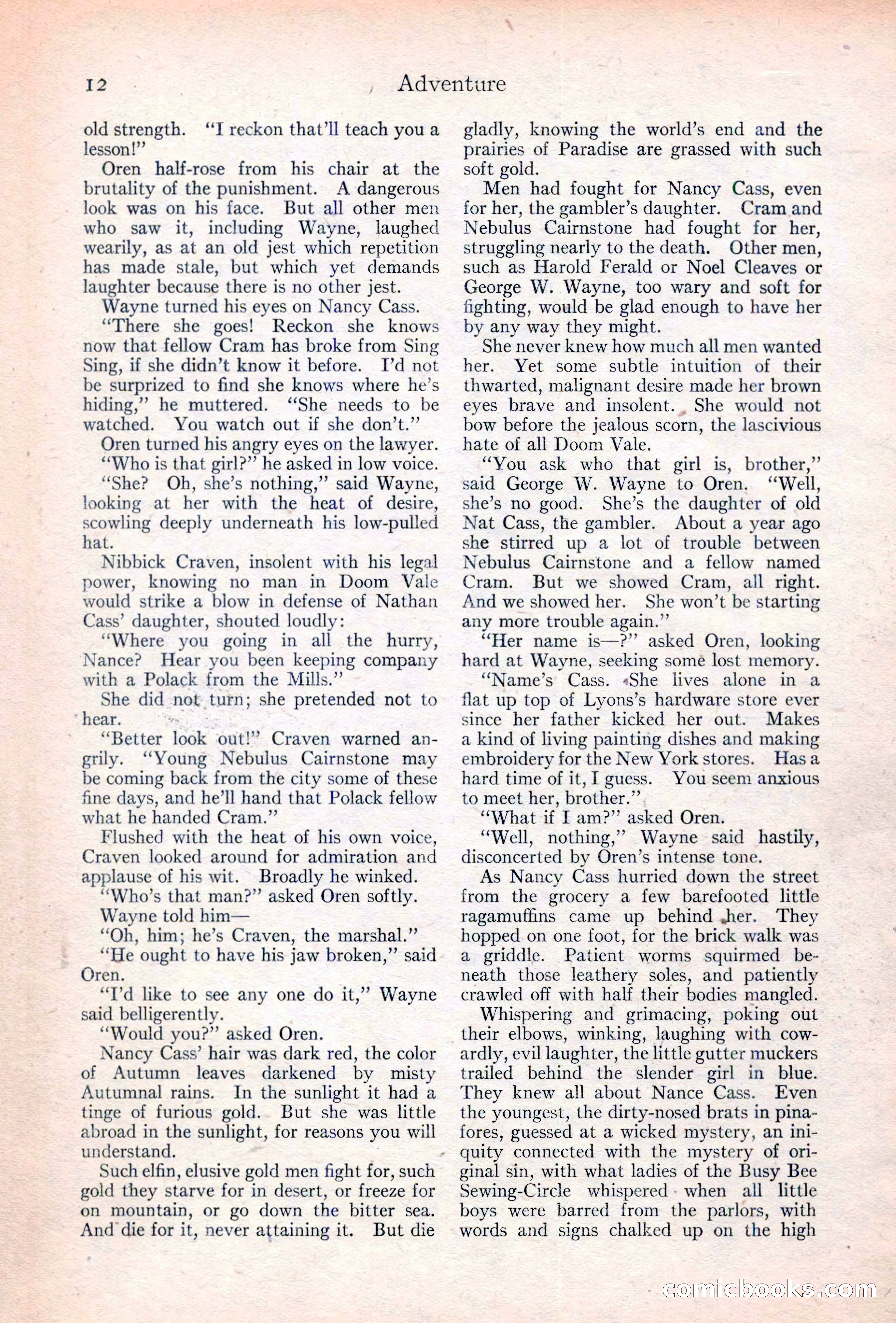 Adventure Magazine Cover, June 20, 1923 — page 14 of 196