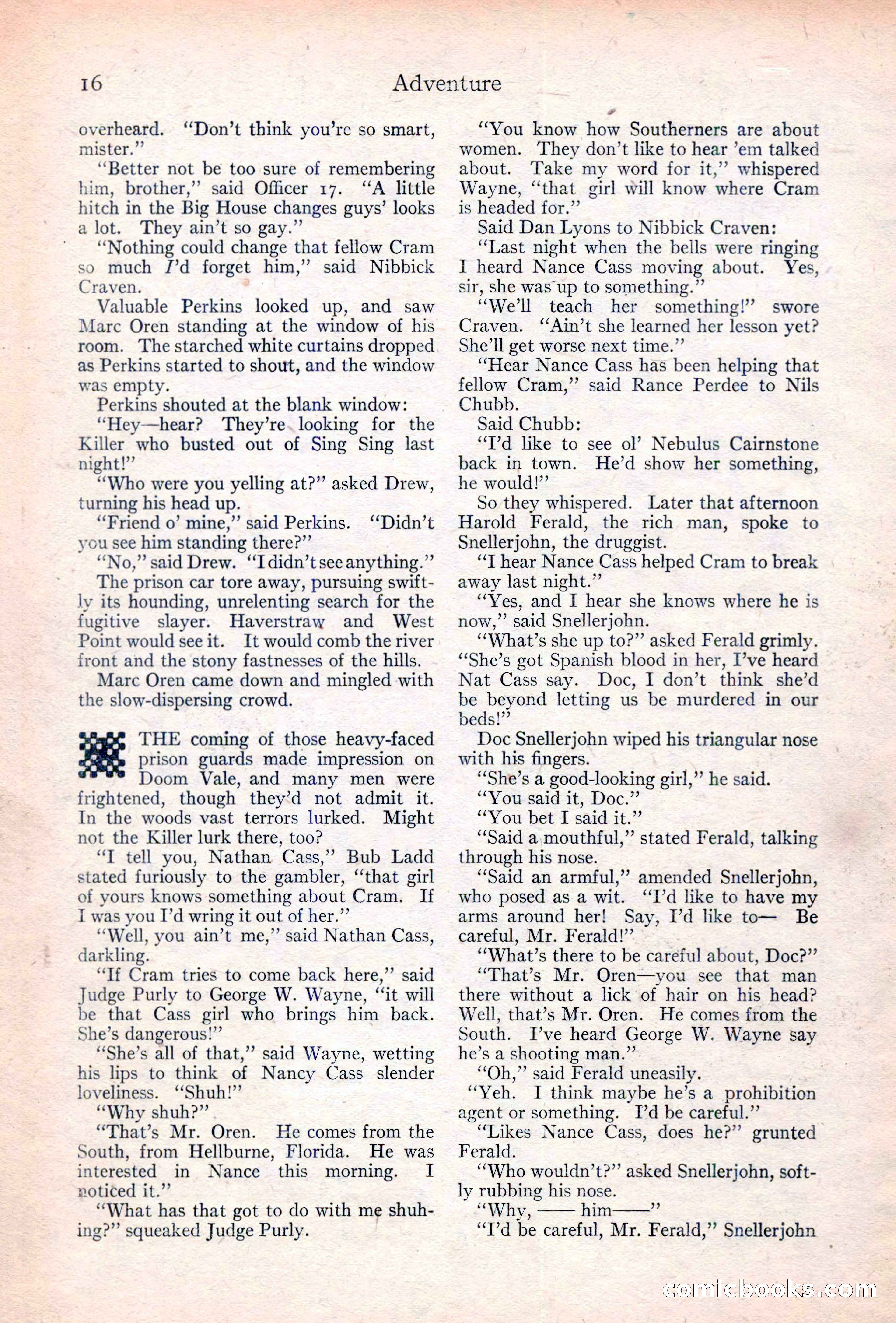 Adventure Magazine Cover, June 20, 1923 — page 18 of 196