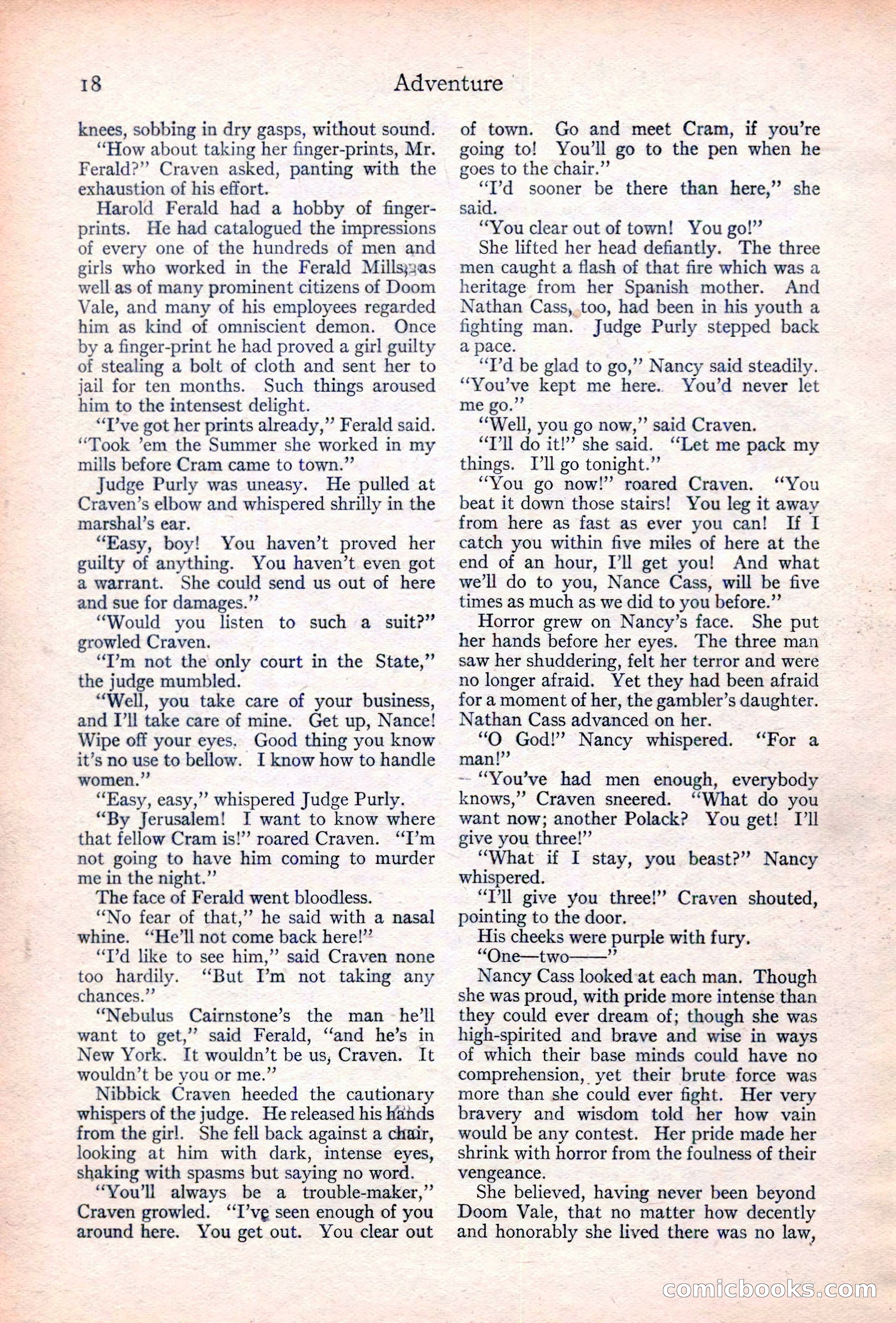 Adventure Magazine Cover, June 20, 1923 — page 20 of 196