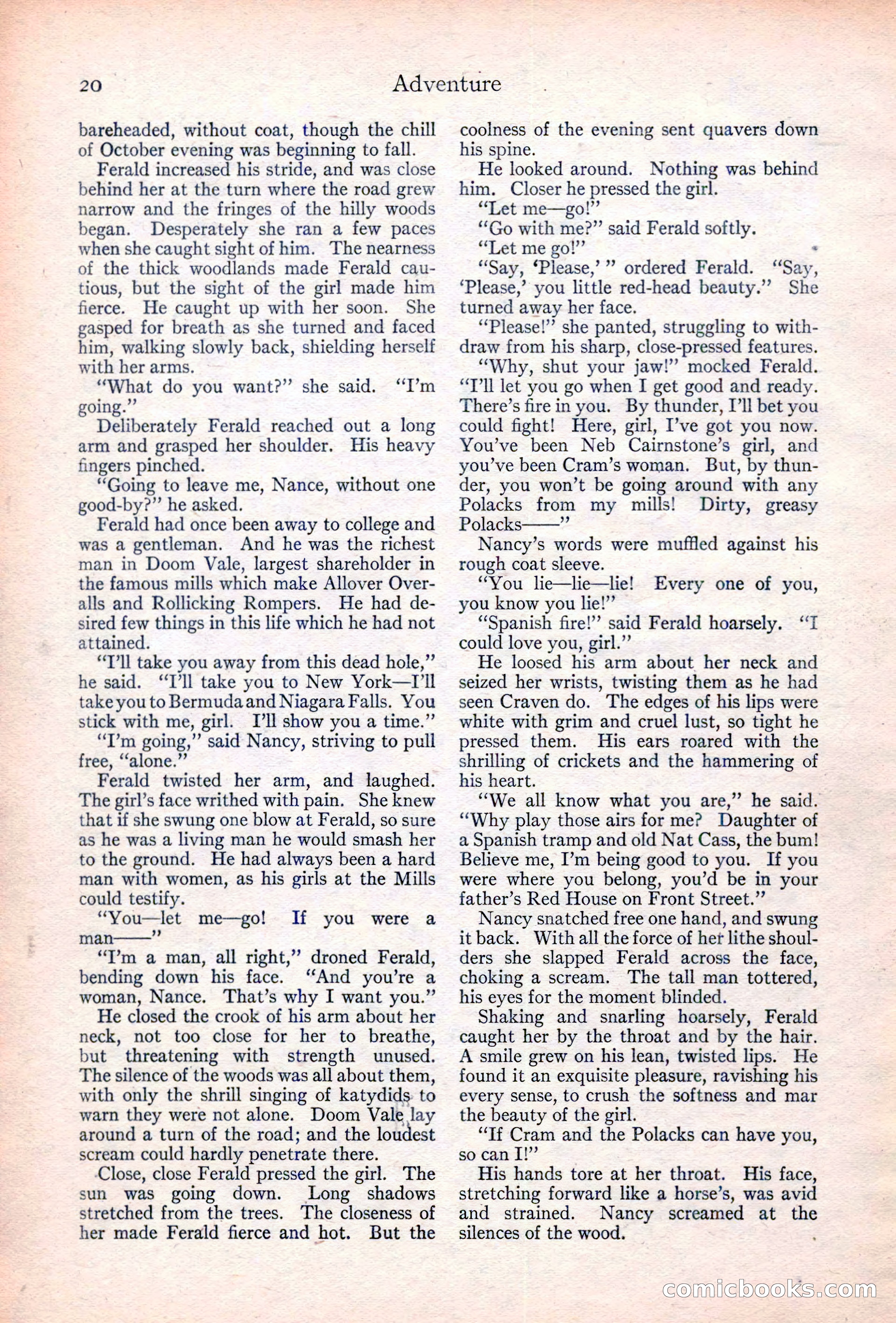 Adventure Magazine Cover, June 20, 1923 — page 22 of 196
