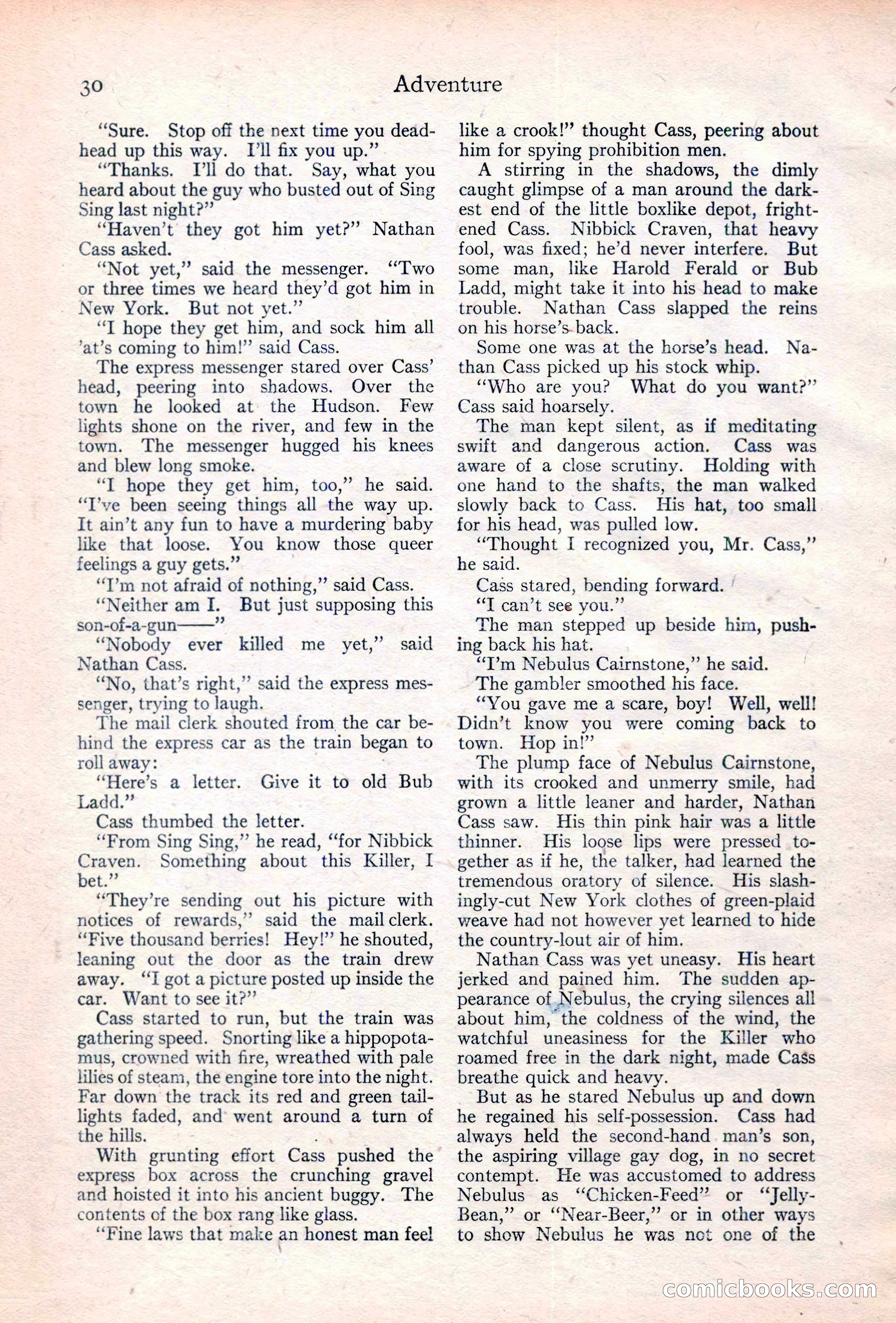 Adventure Magazine Cover, June 20, 1923 — page 32 of 196