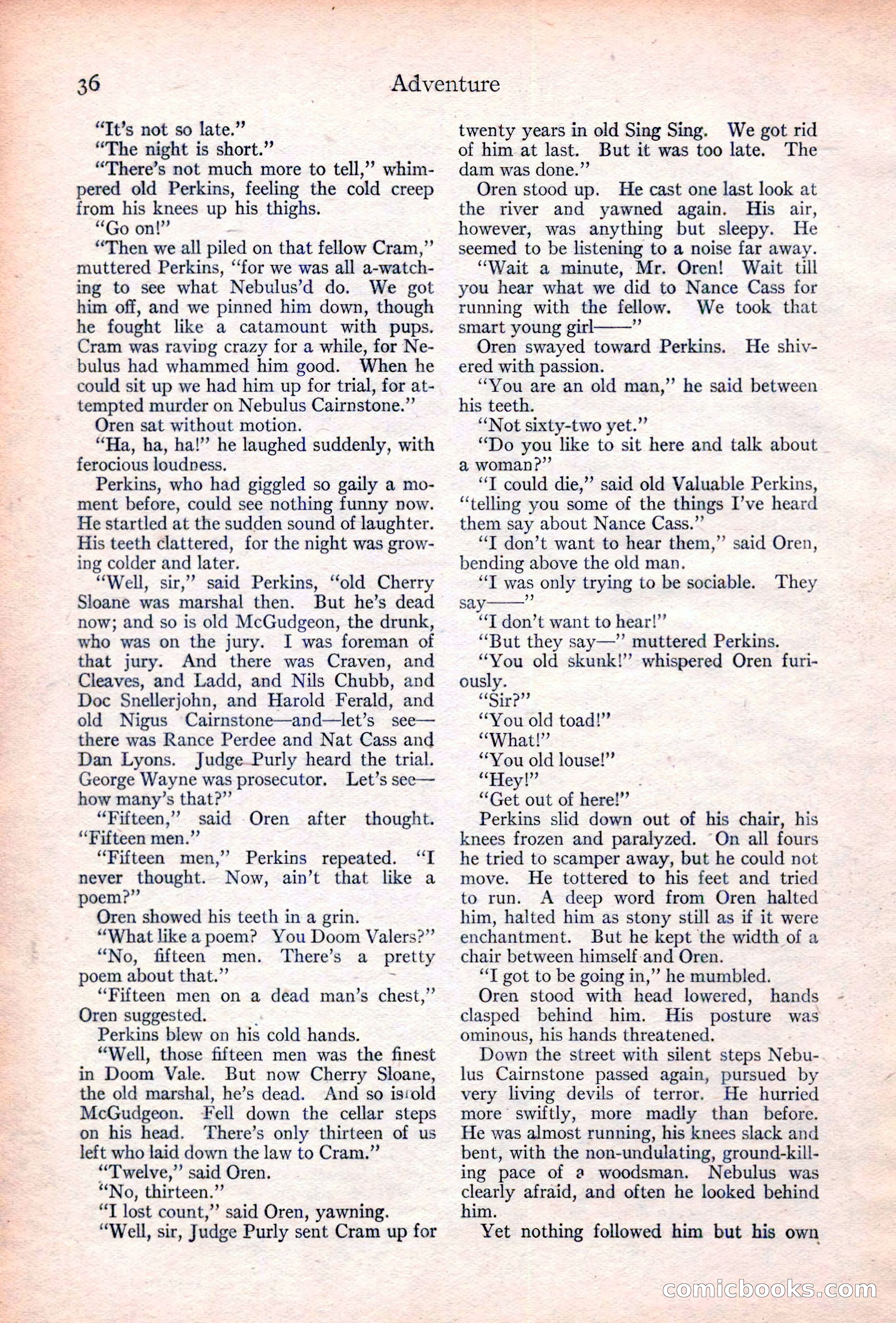 Adventure Magazine Cover, June 20, 1923 — page 38 of 196
