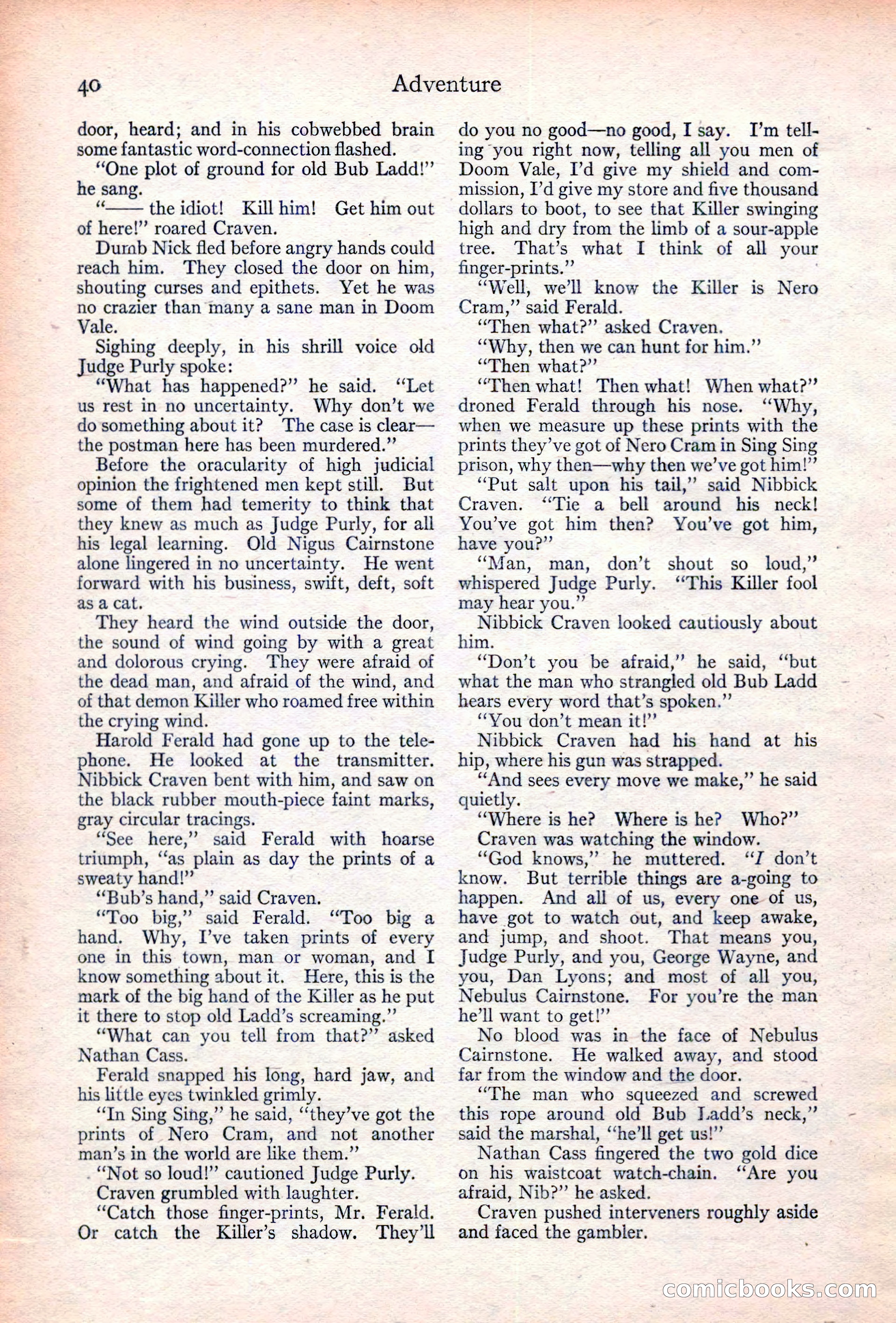 Adventure Magazine Cover, June 20, 1923 — page 42 of 196