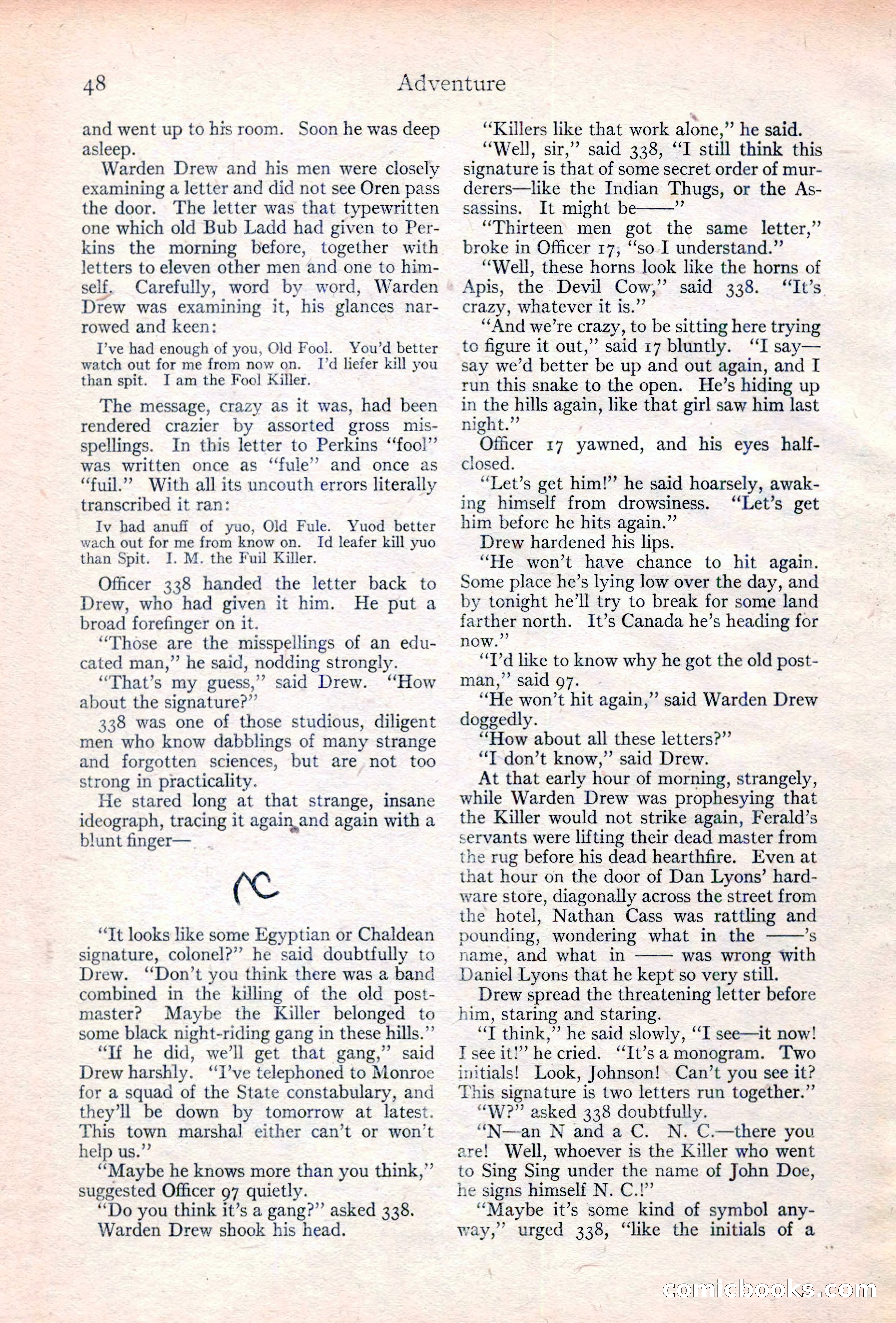 Adventure Magazine Cover, June 20, 1923 — page 50 of 196