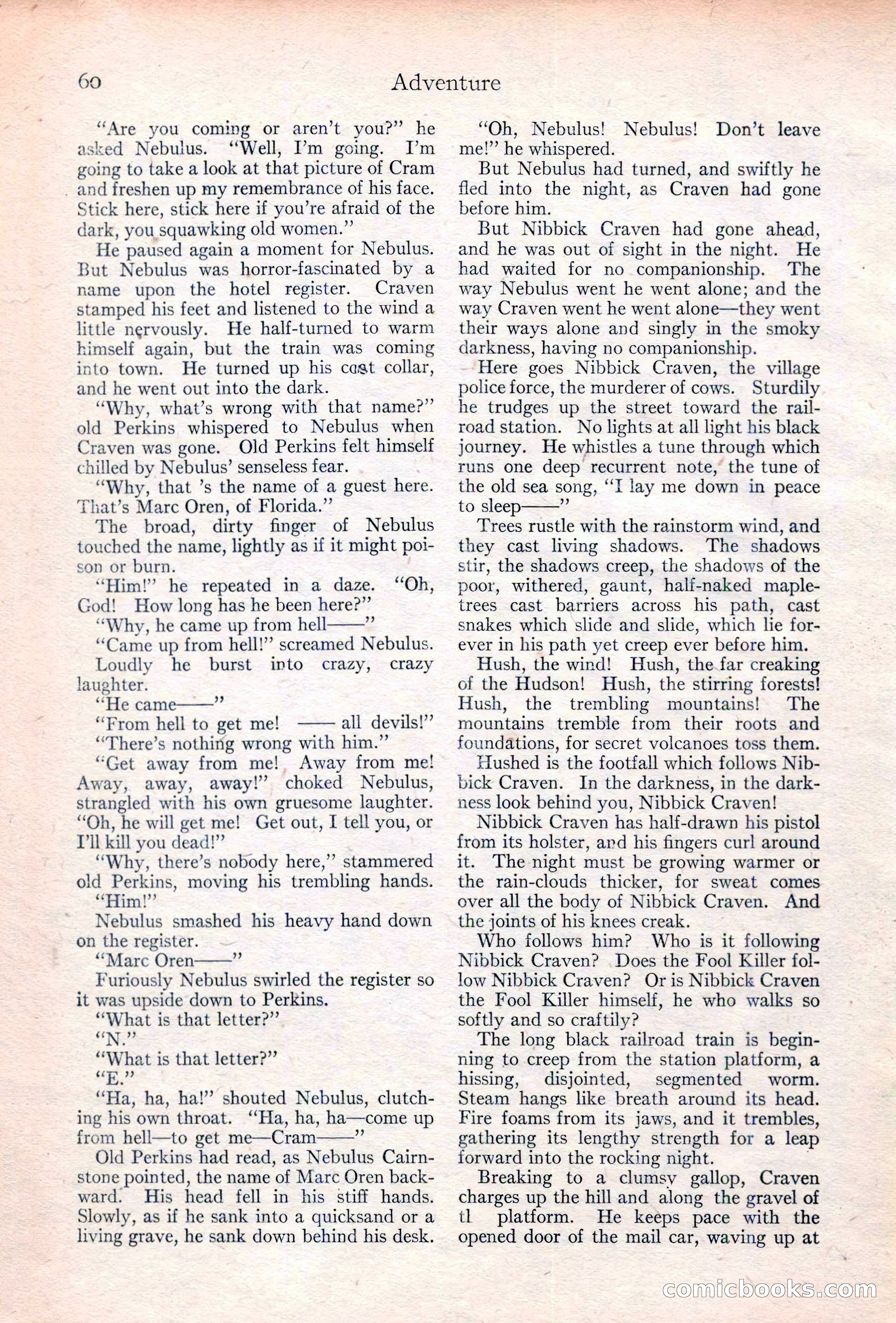 Adventure Magazine Cover, June 20, 1923 — page 62 of 196