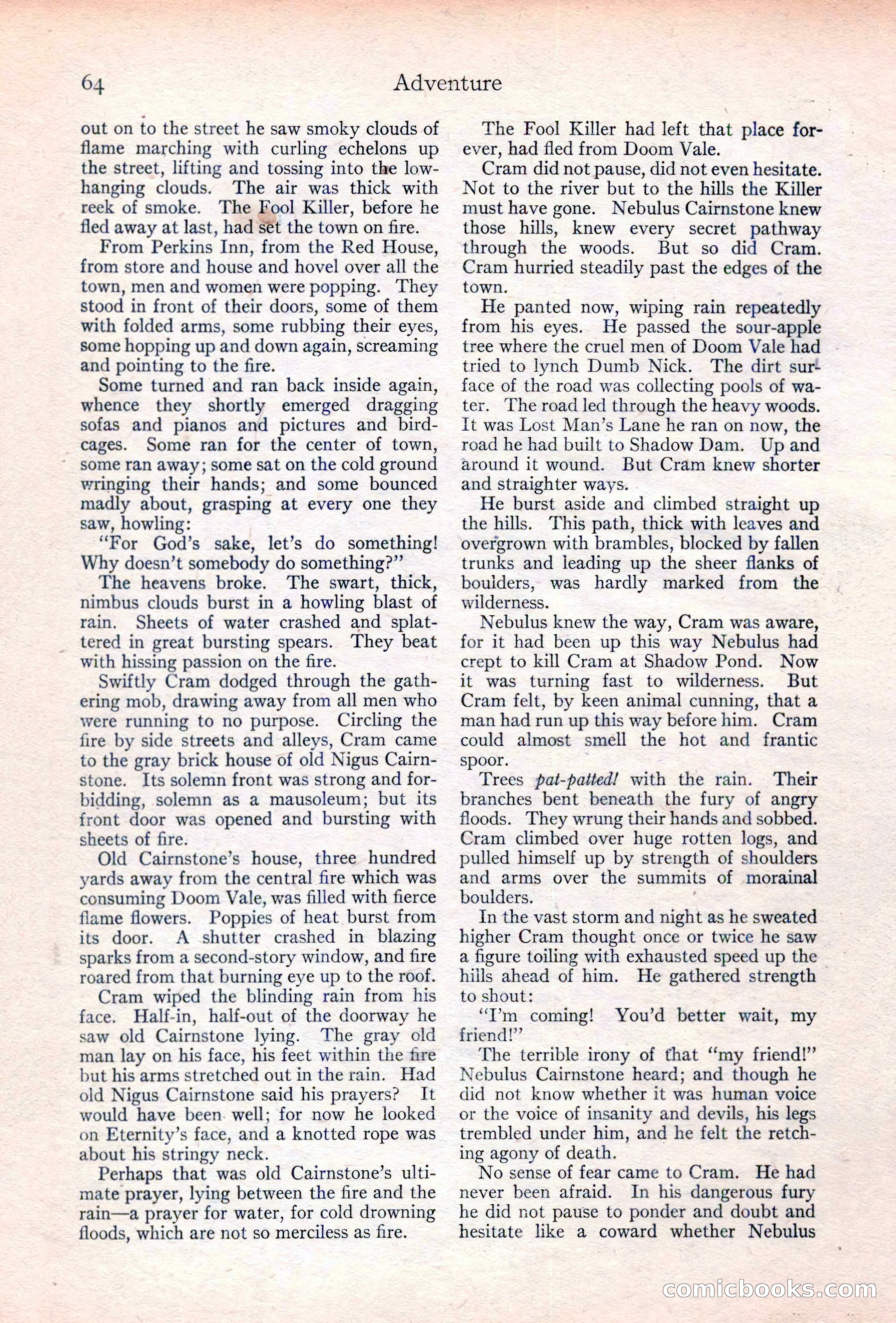 Adventure Magazine Cover, June 20, 1923 — page 66 of 196