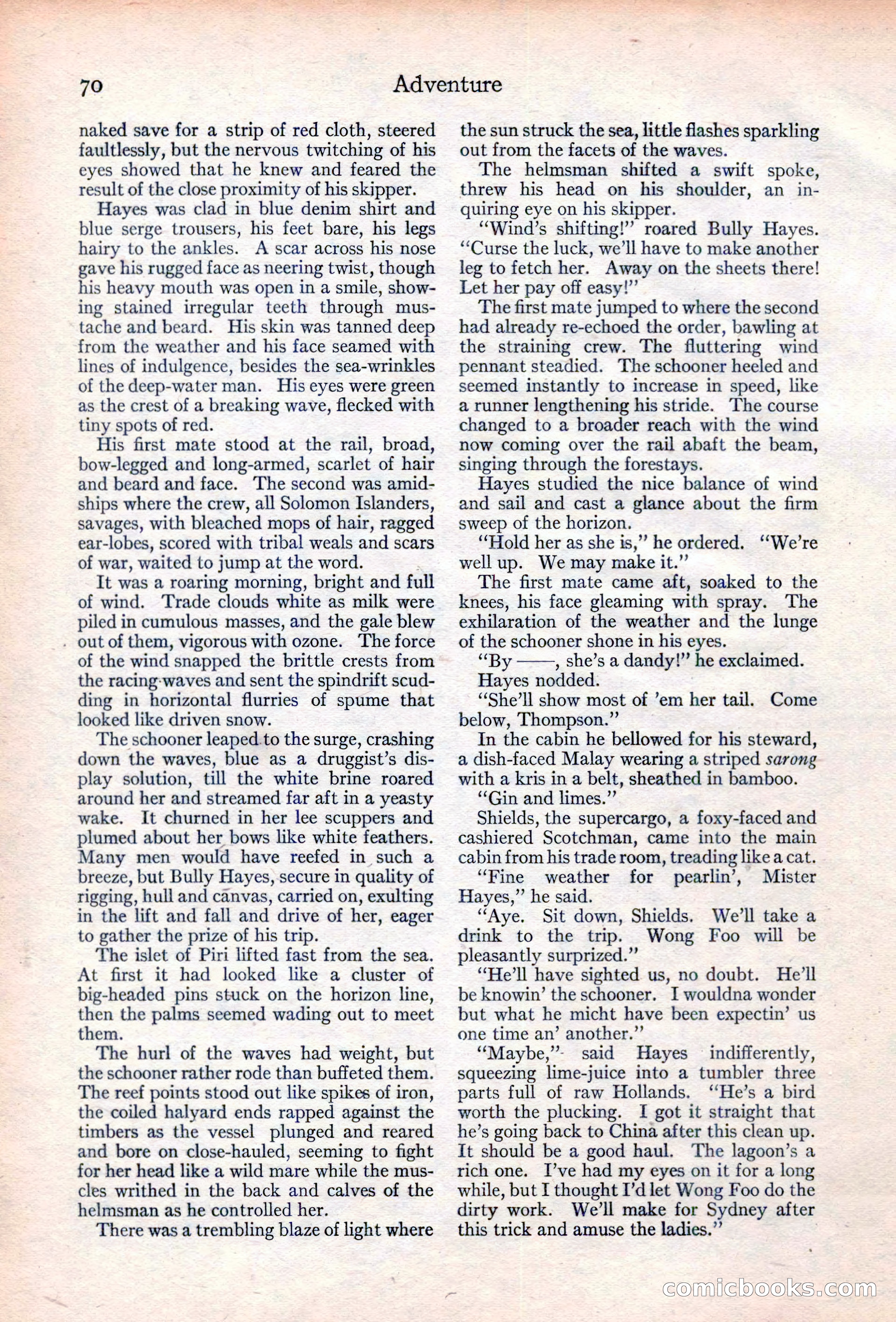 Adventure Magazine Cover, June 20, 1923 — page 72 of 196