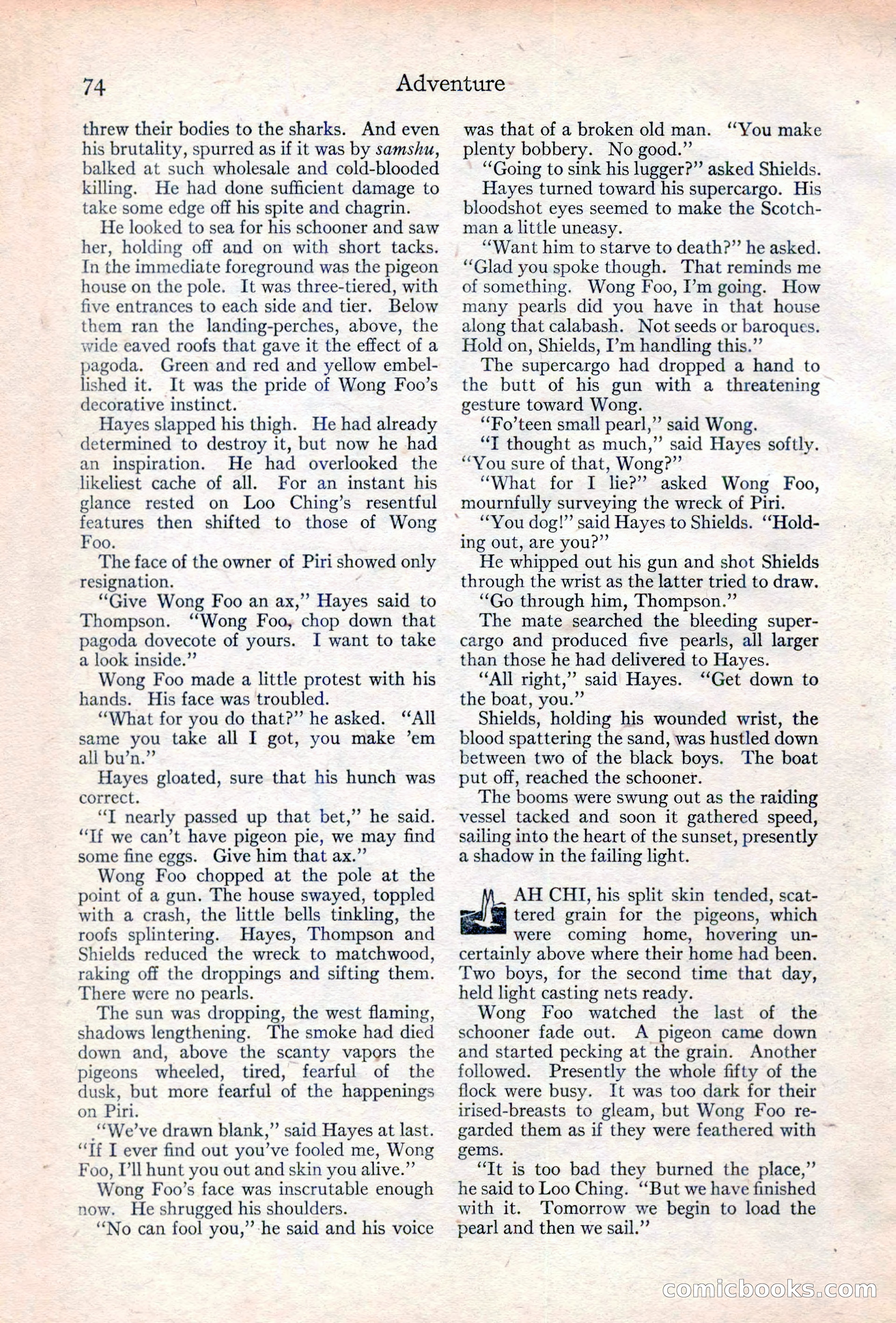 Adventure Magazine Cover, June 20, 1923 — page 76 of 196