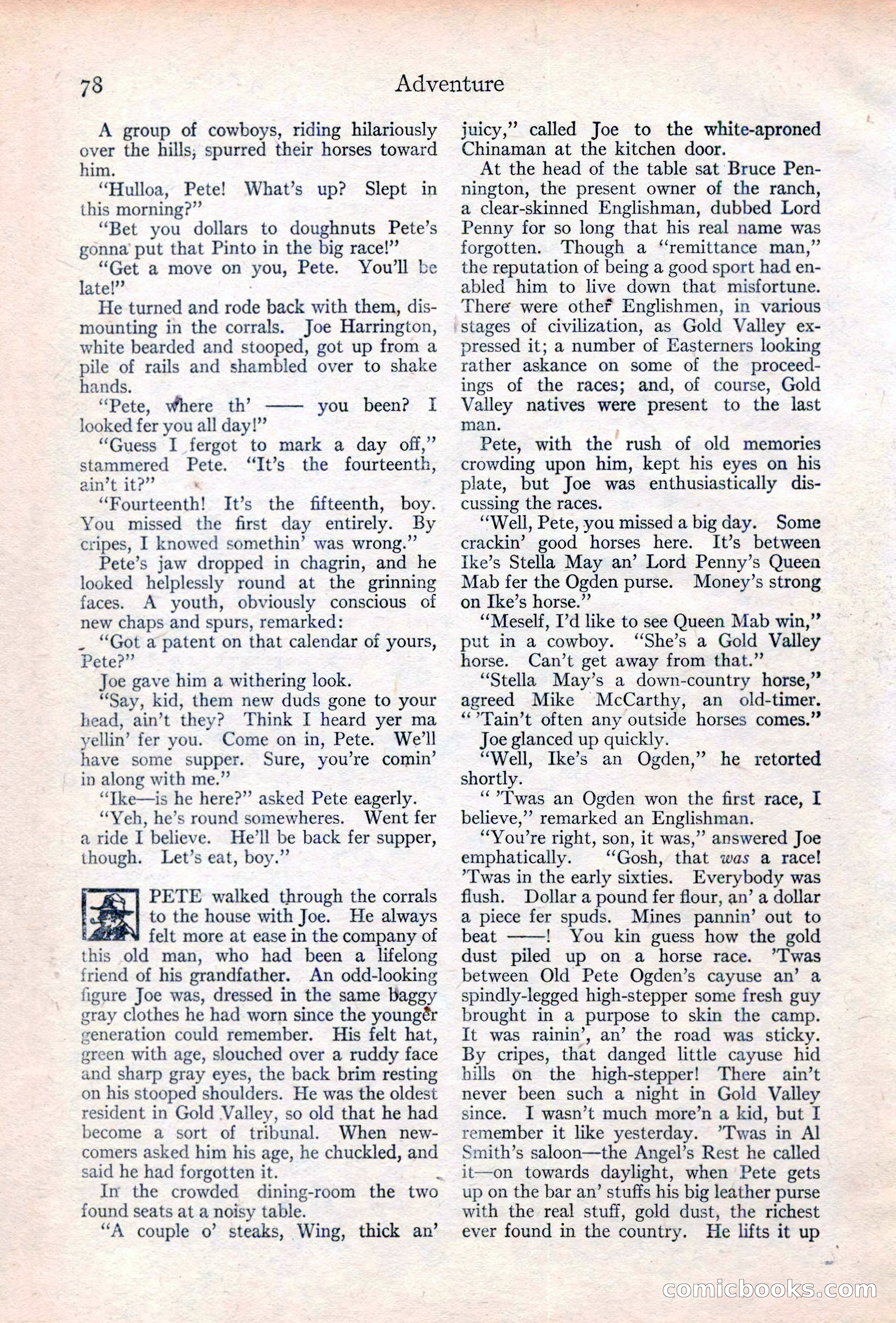 Adventure Magazine Cover, June 20, 1923 — page 80 of 196