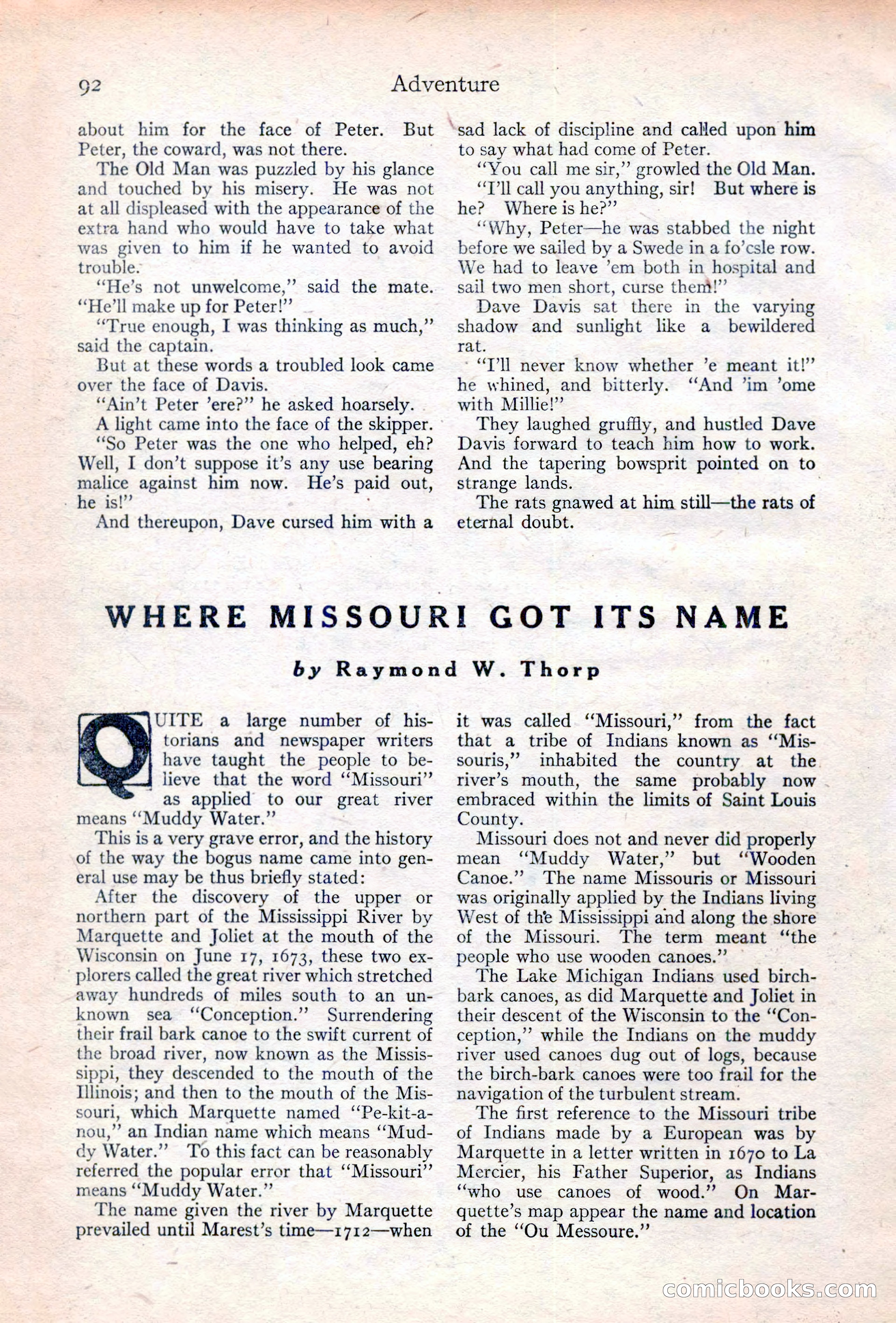 Adventure Magazine Cover, June 20, 1923 — page 94 of 196