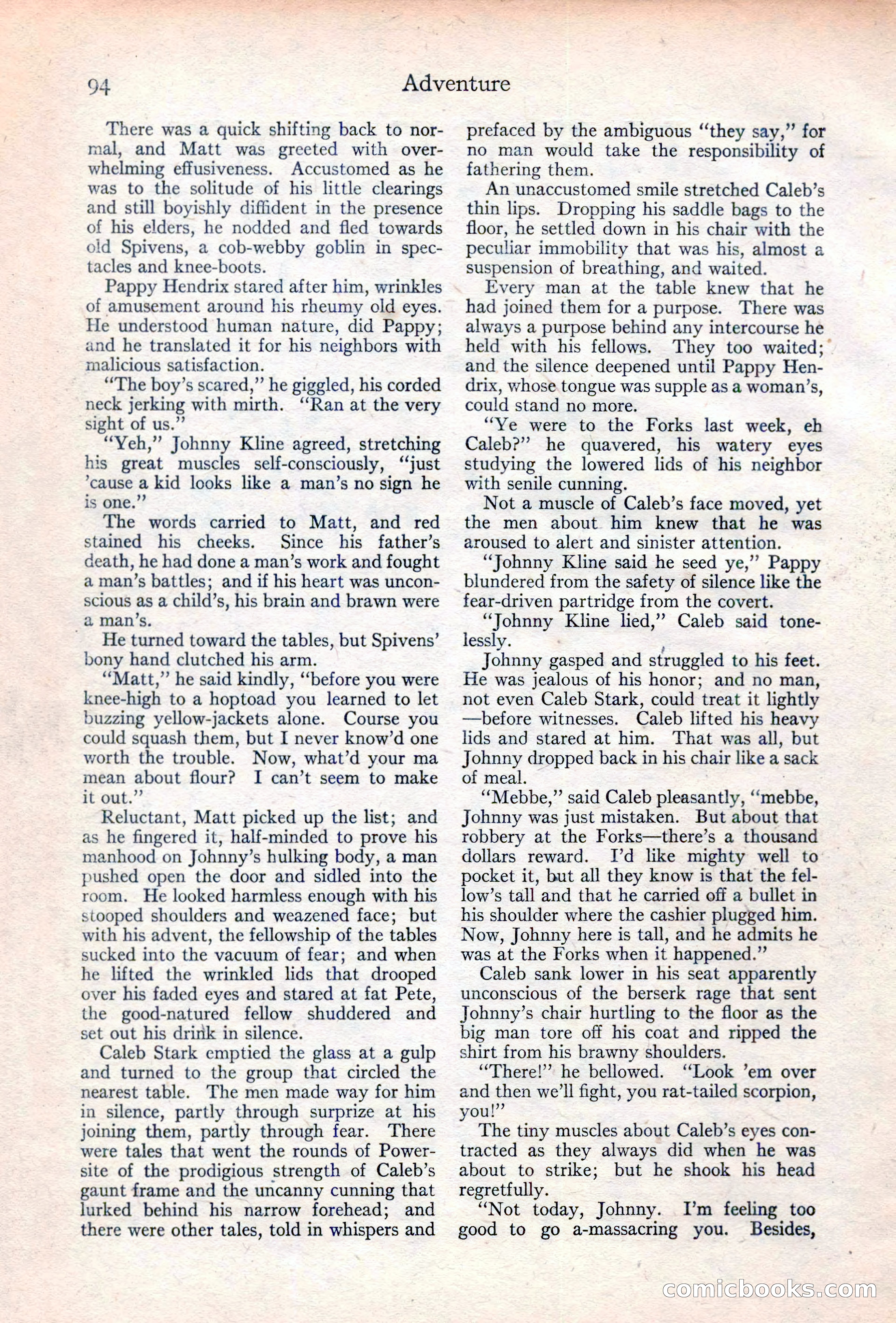 Adventure Magazine Cover, June 20, 1923 — page 96 of 196