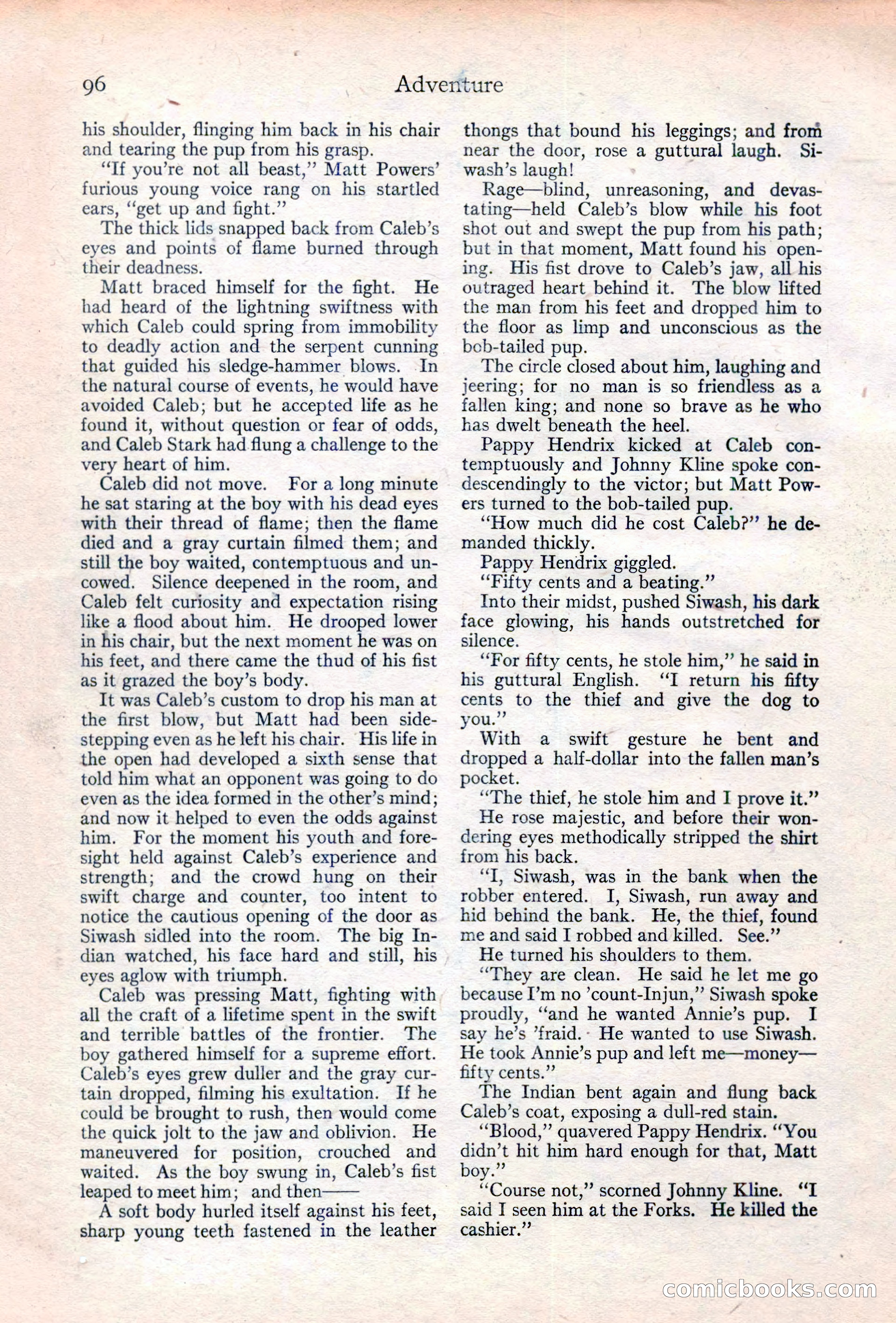 Adventure Magazine Cover, June 20, 1923 — page 98 of 196