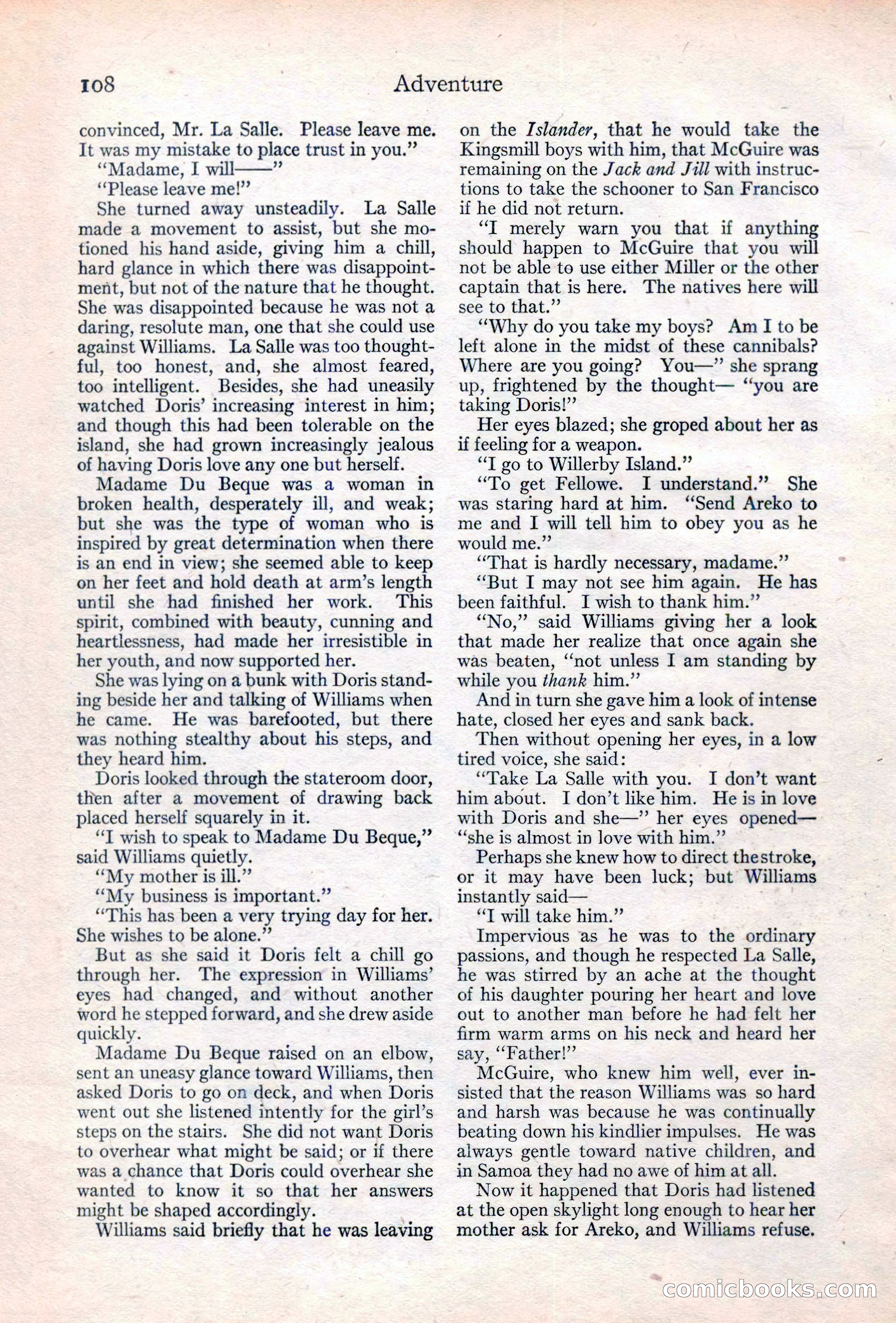 Adventure Magazine Cover, June 20, 1923 — page 110 of 196