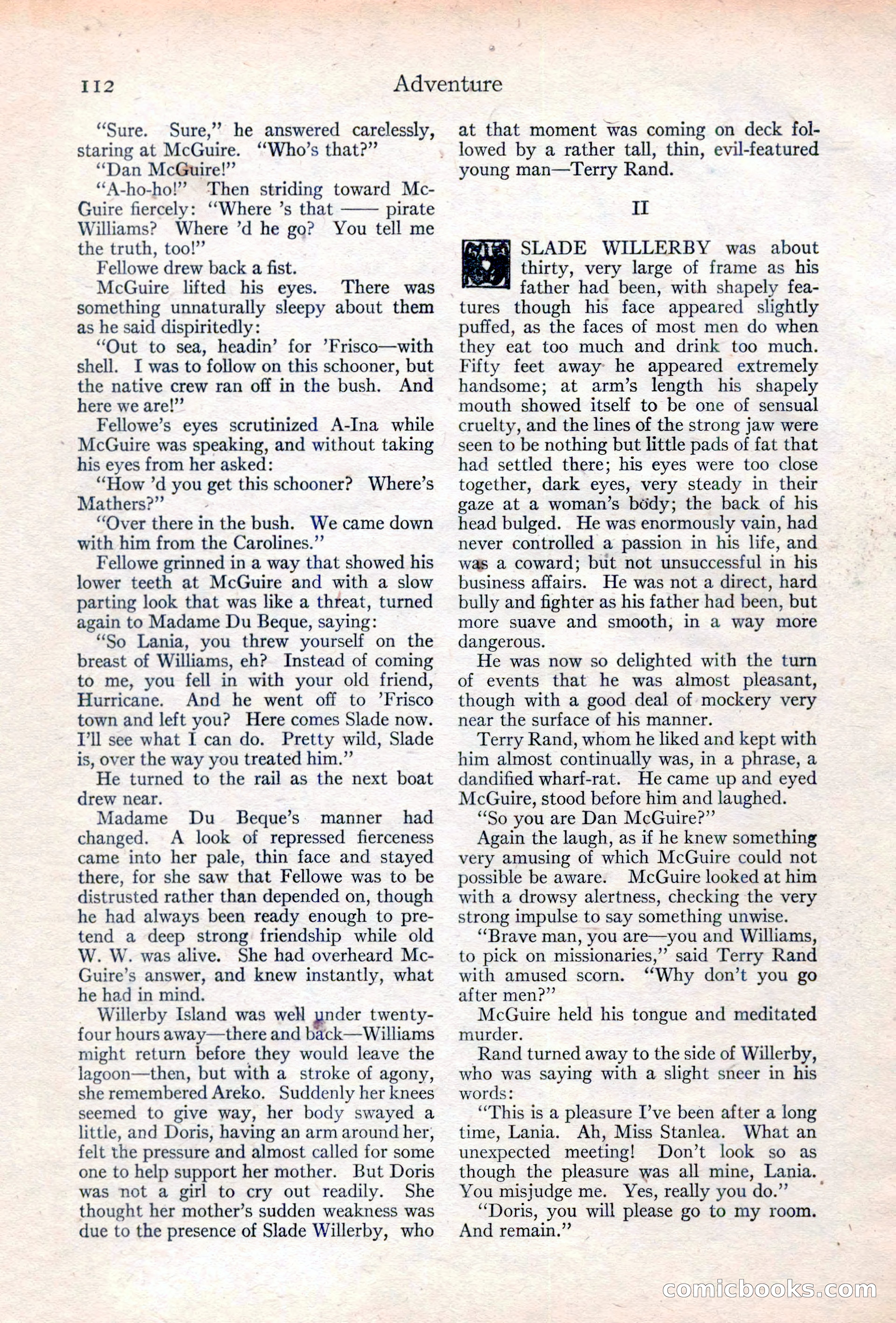 Adventure Magazine Cover, June 20, 1923 — page 114 of 196