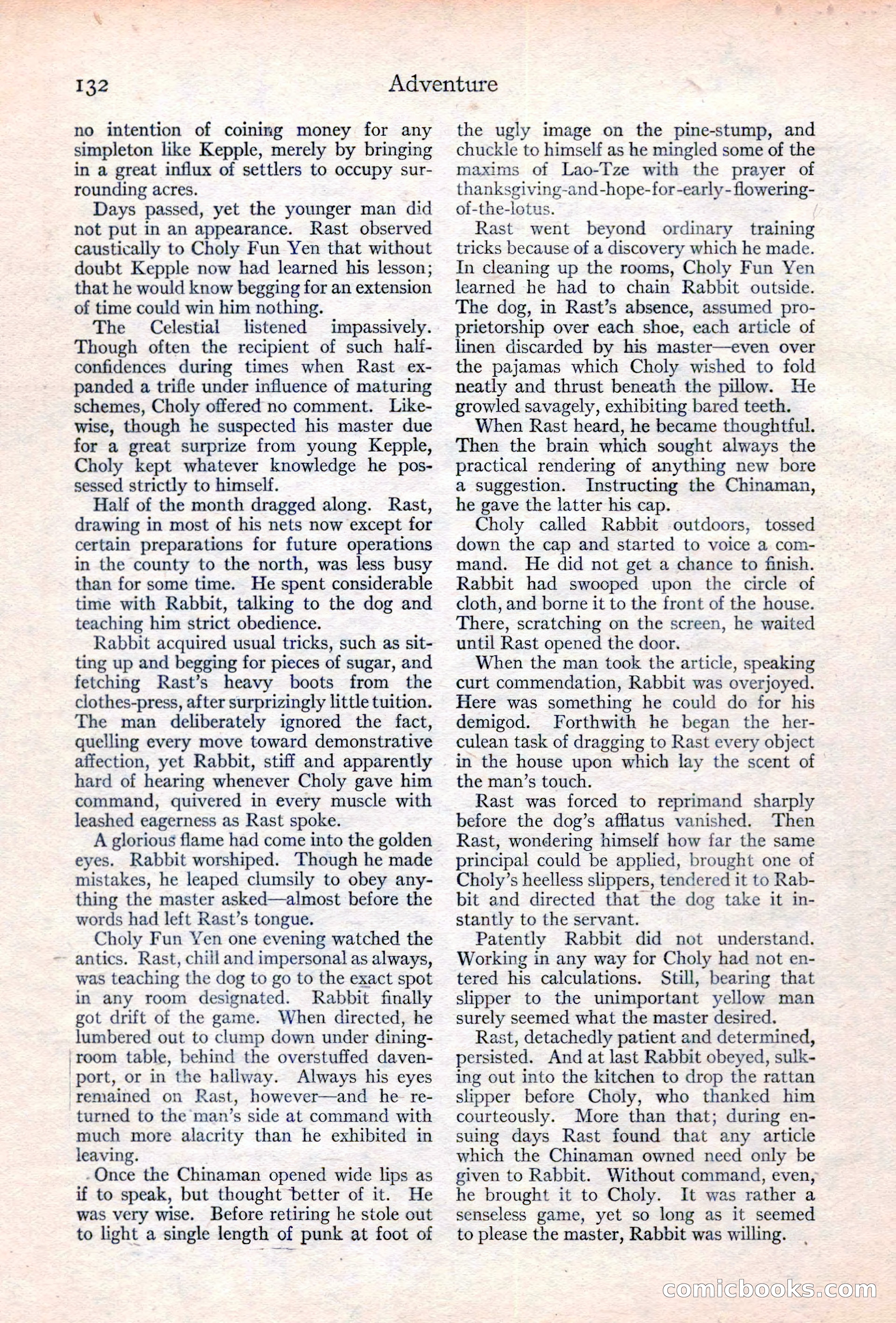 Adventure Magazine Cover, June 20, 1923 — page 134 of 196