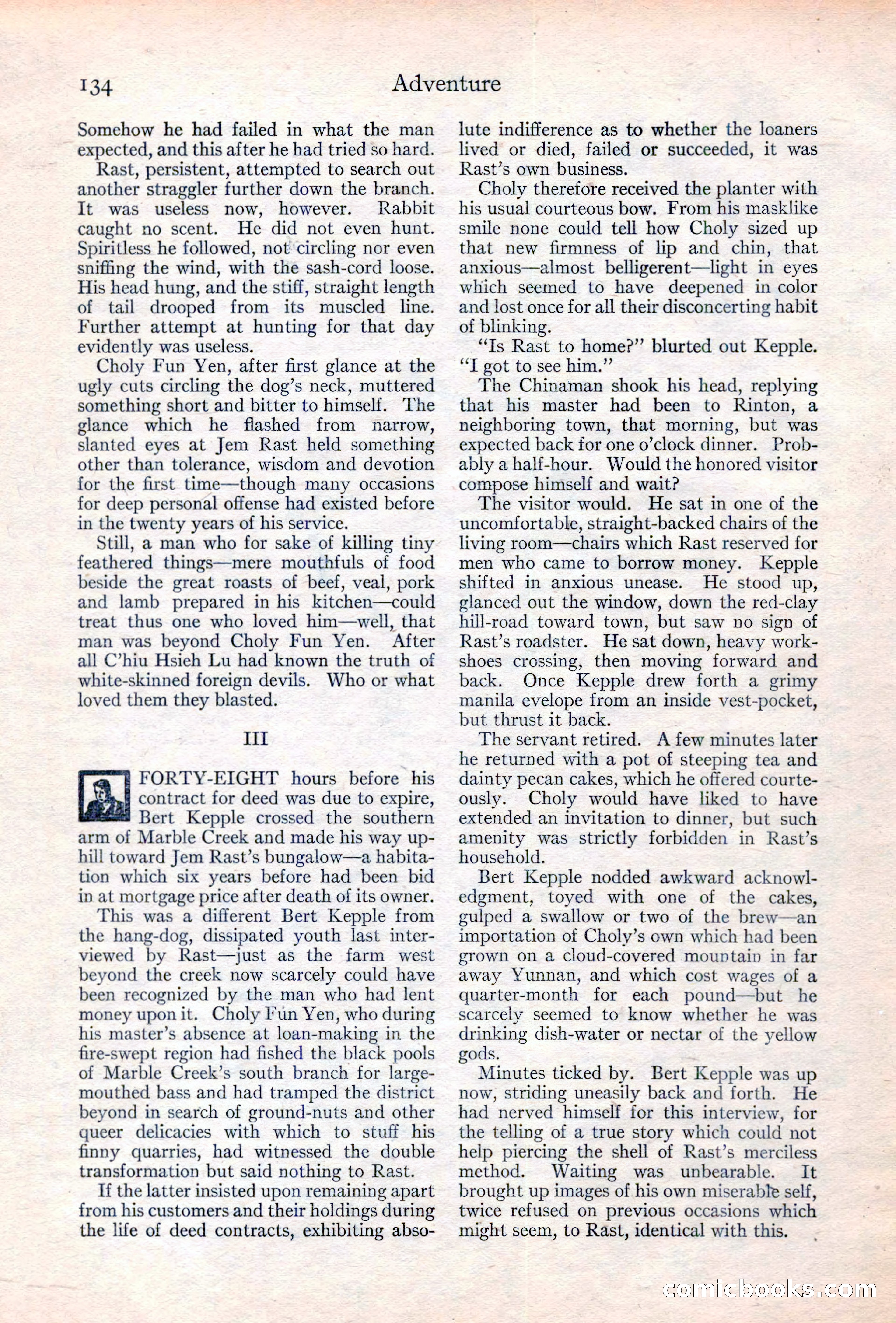 Adventure Magazine Cover, June 20, 1923 — page 136 of 196