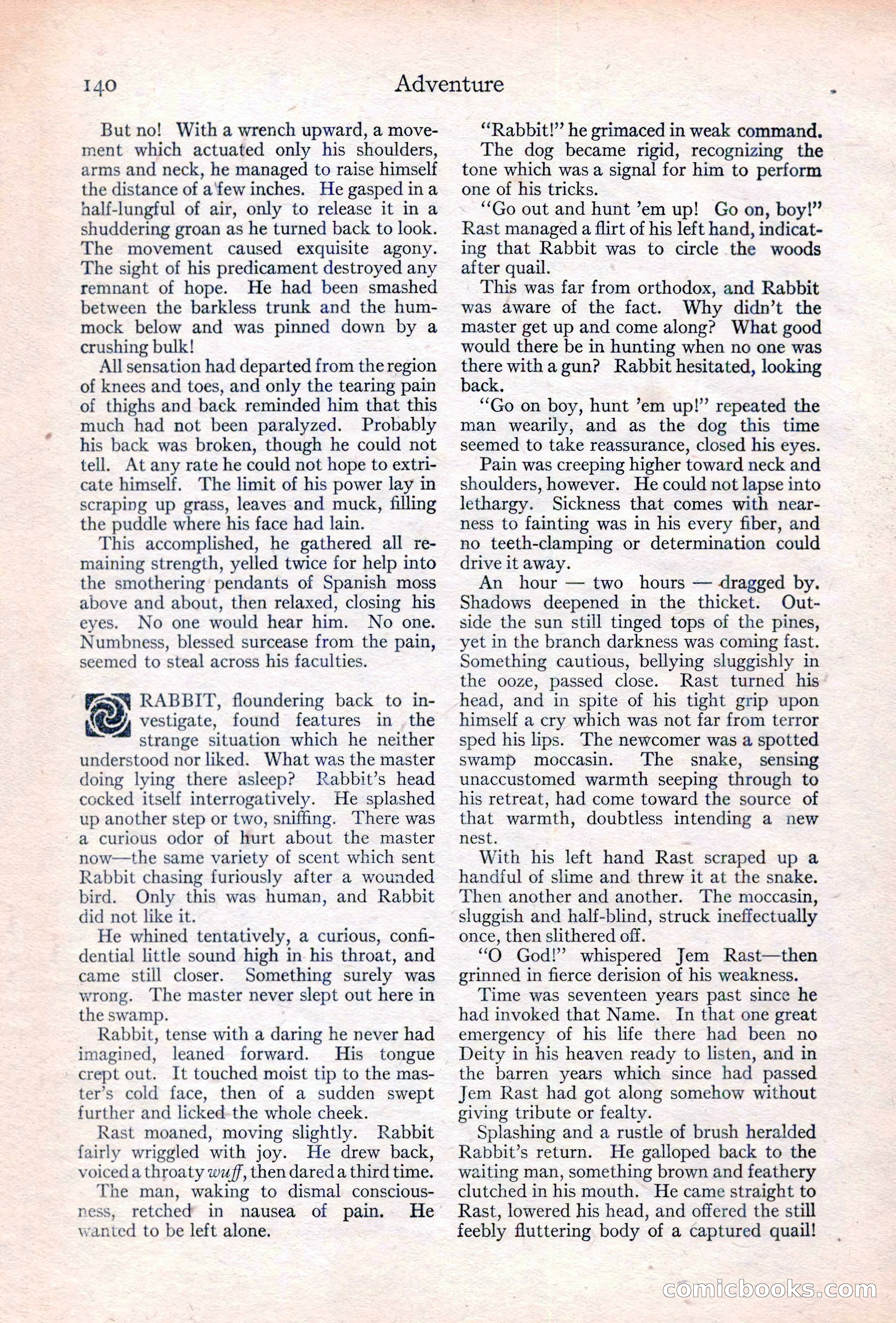 Adventure Magazine Cover, June 20, 1923 — page 142 of 196