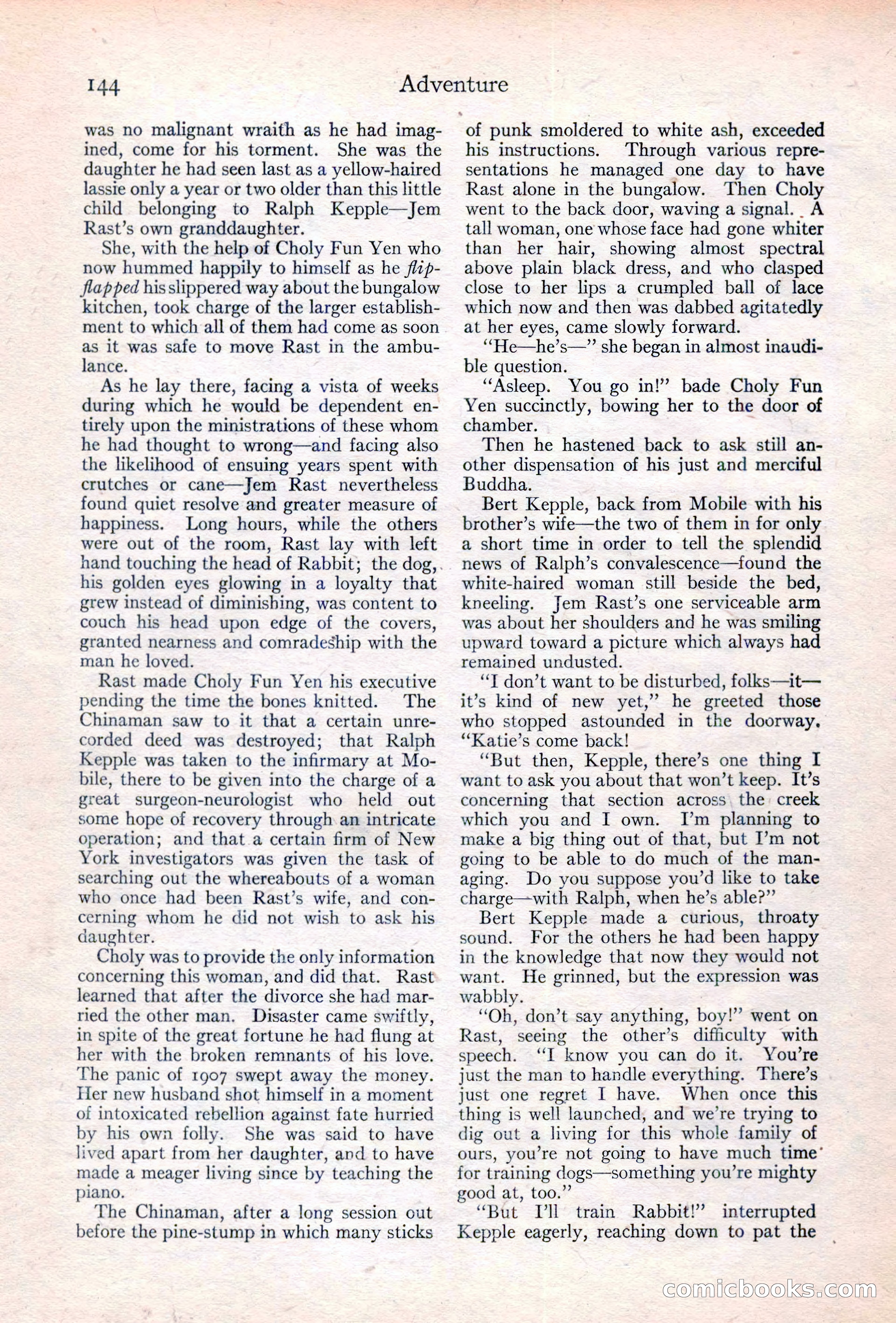 Adventure Magazine Cover, June 20, 1923 — page 146 of 196