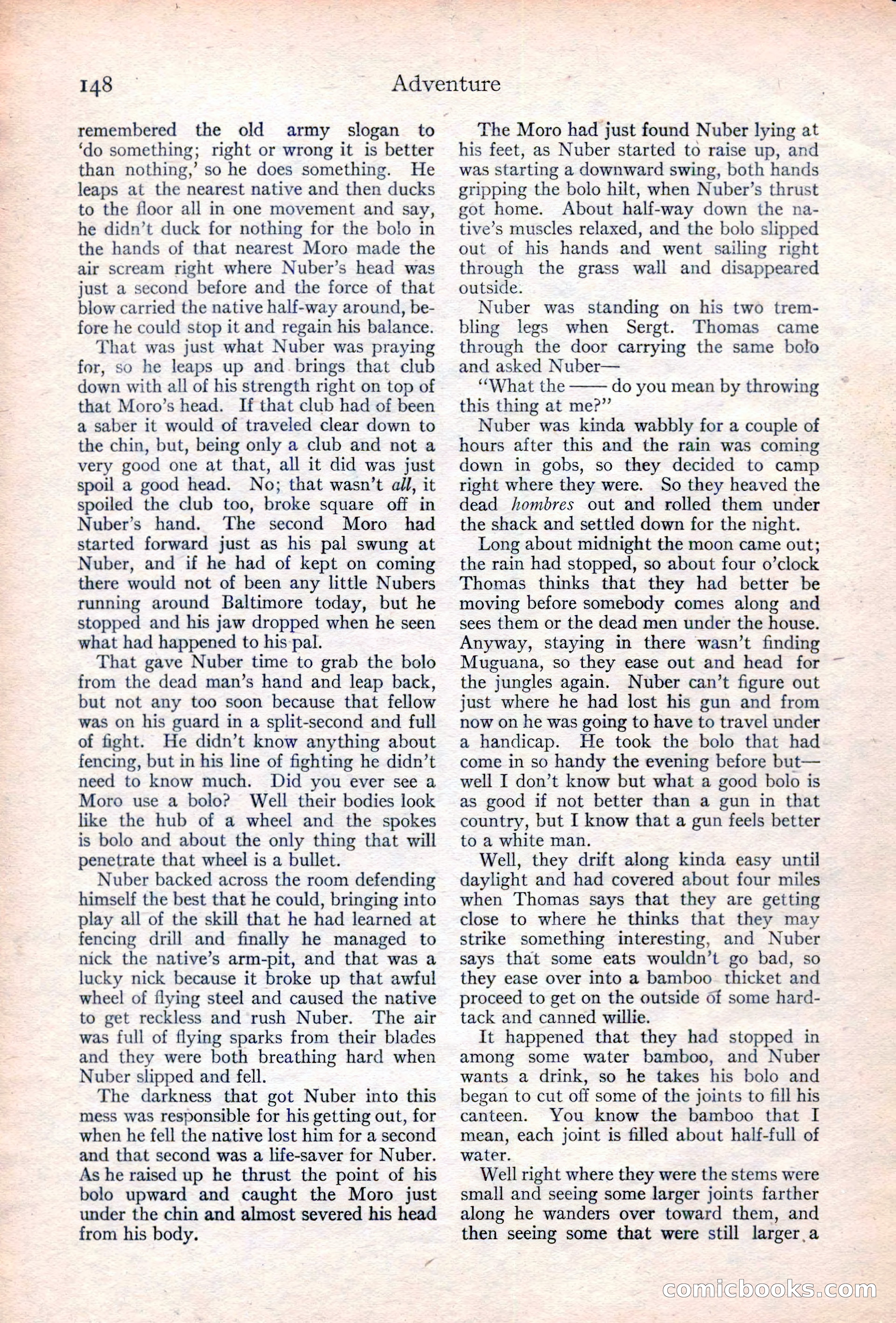 Adventure Magazine Cover, June 20, 1923 — page 150 of 196