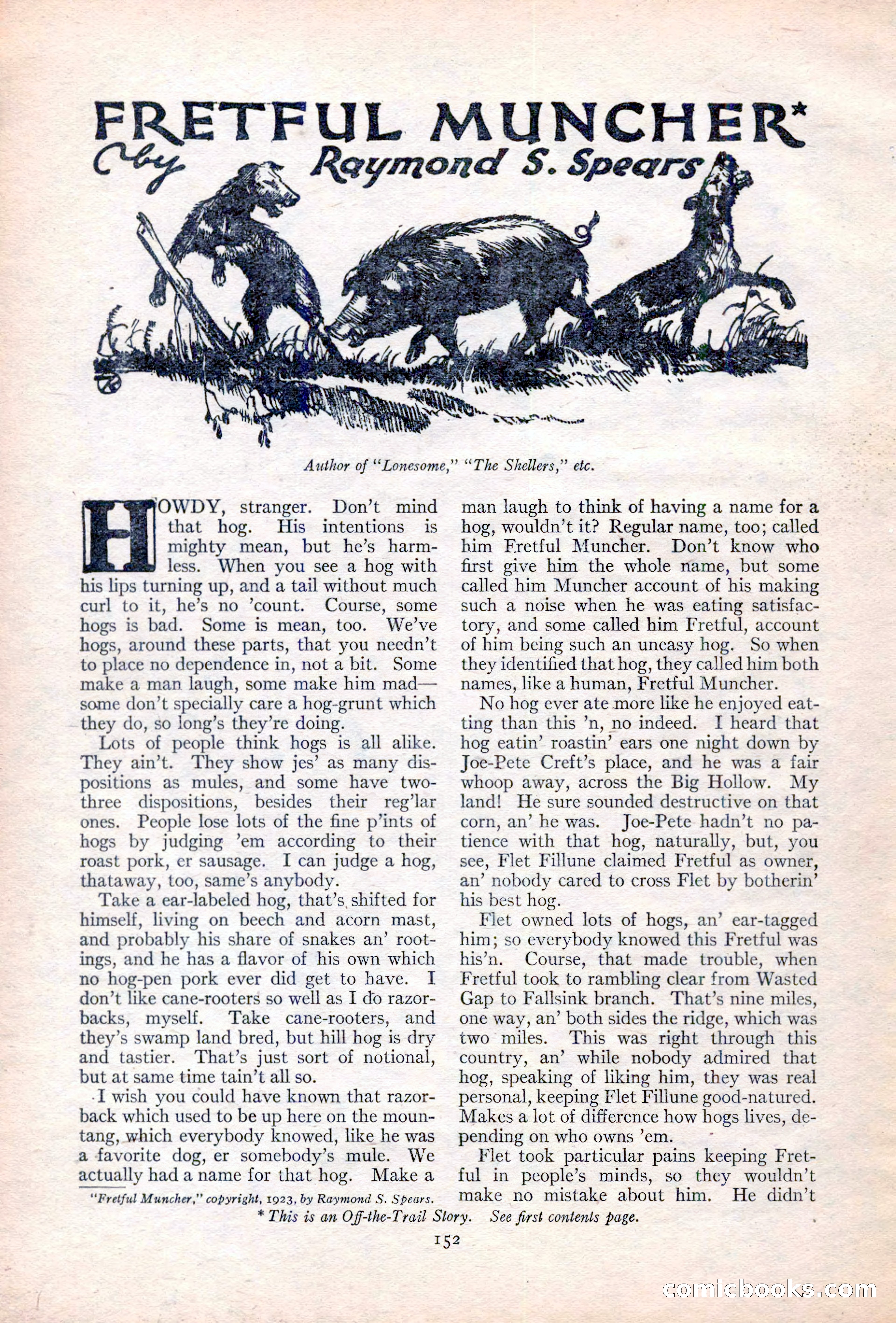 Adventure Magazine Cover, June 20, 1923 — page 154 of 196