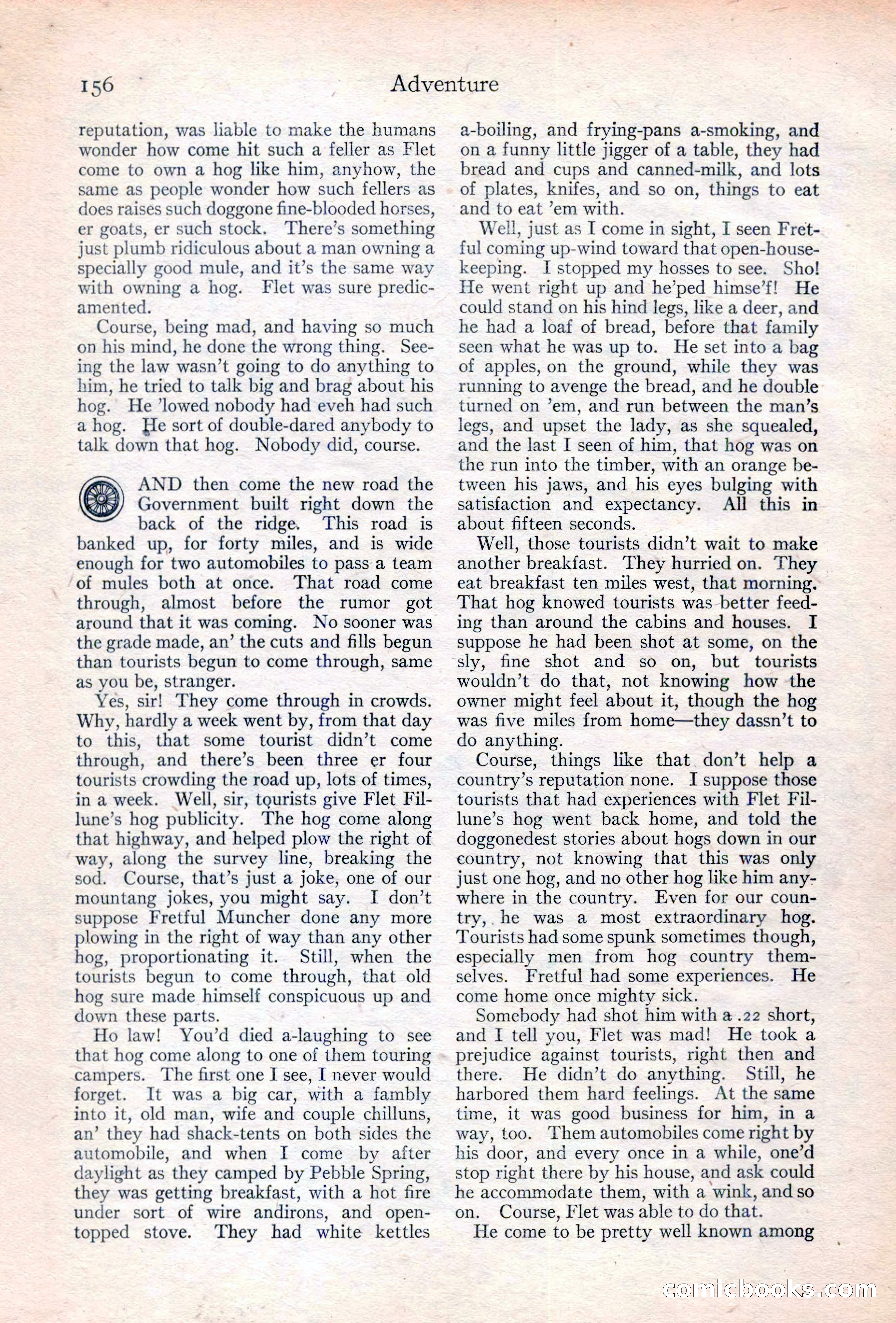Adventure Magazine Cover, June 20, 1923 — page 158 of 196