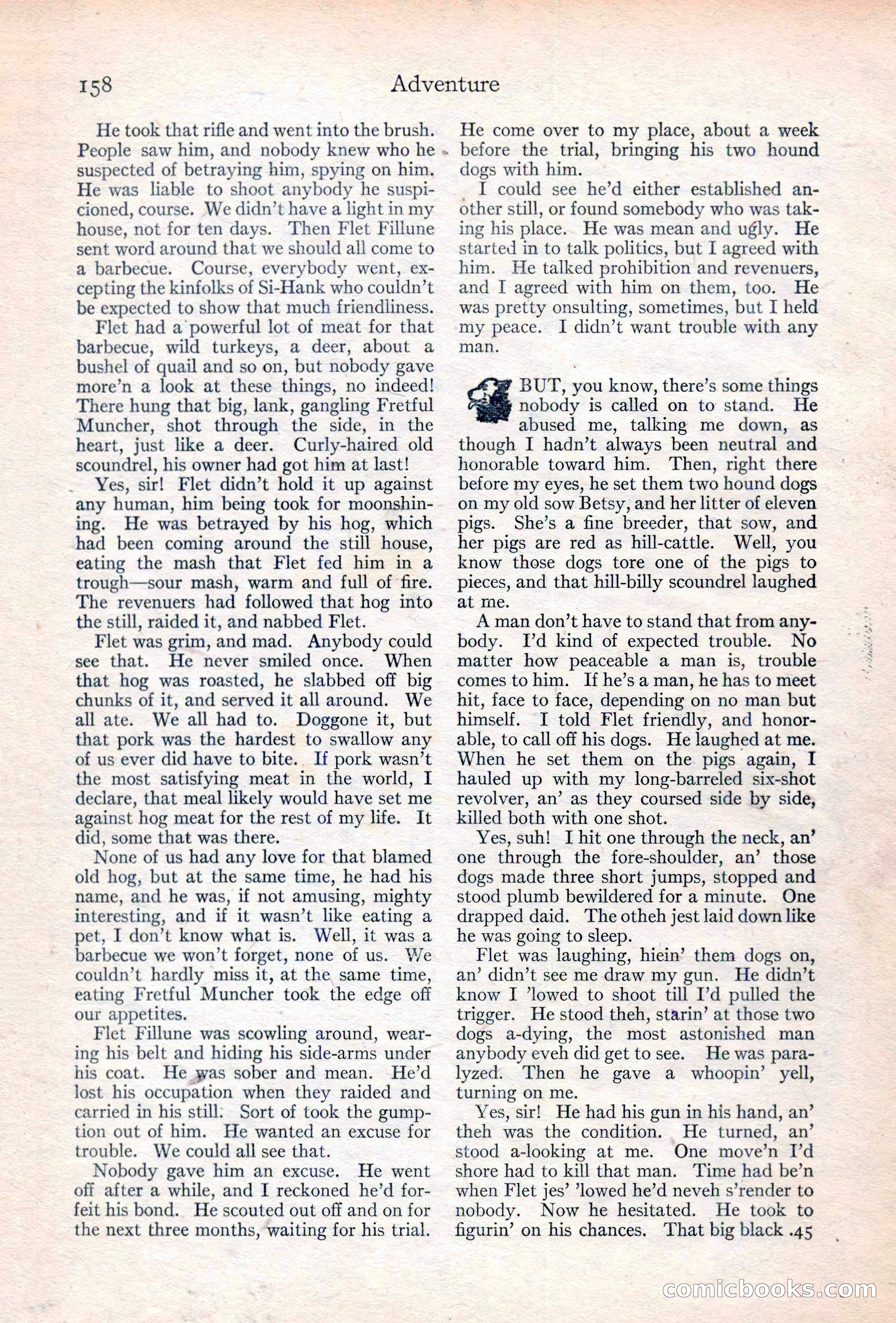 Adventure Magazine Cover, June 20, 1923 — page 160 of 196