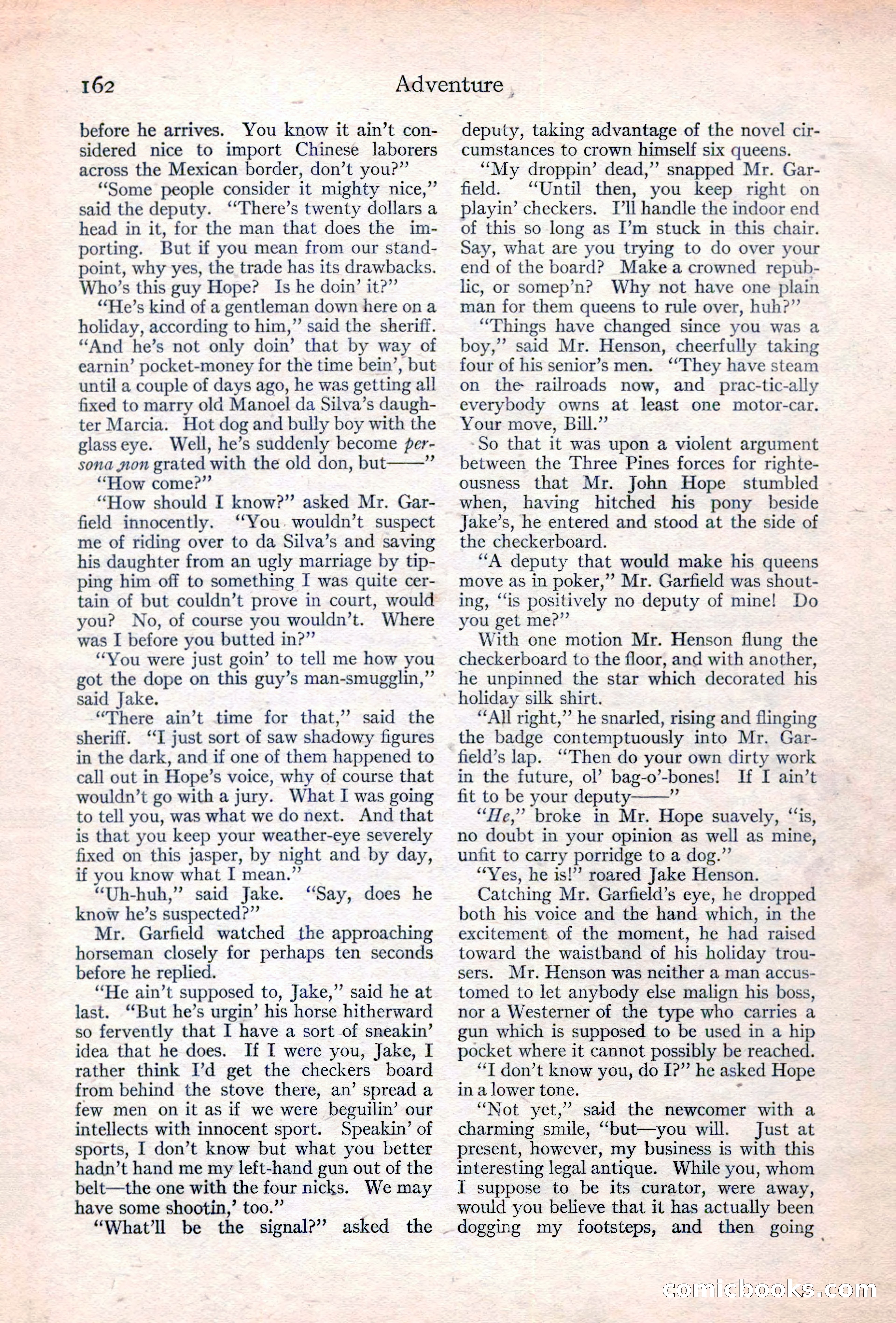 Adventure Magazine Cover, June 20, 1923 — page 164 of 196