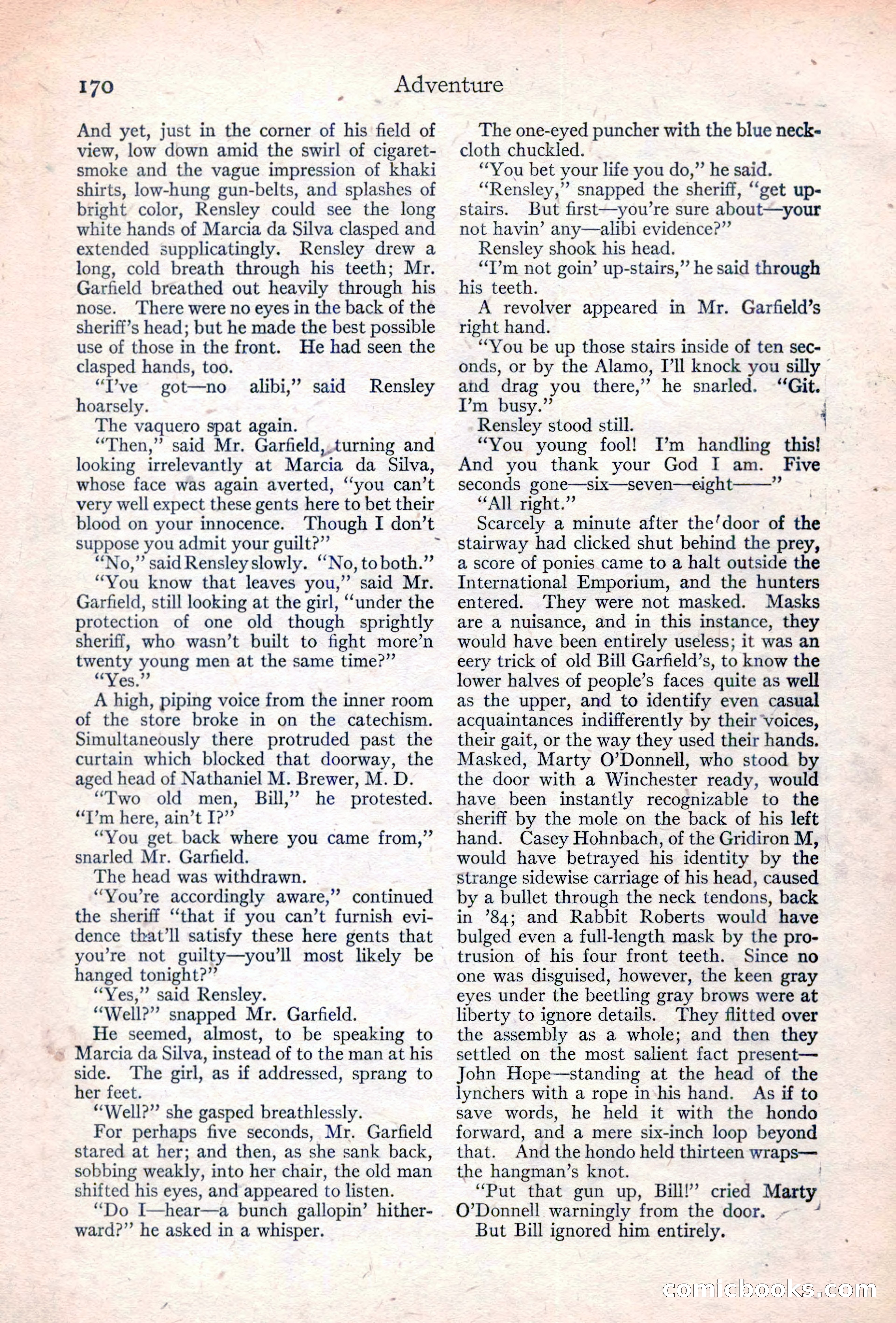 Adventure Magazine Cover, June 20, 1923 — page 172 of 196