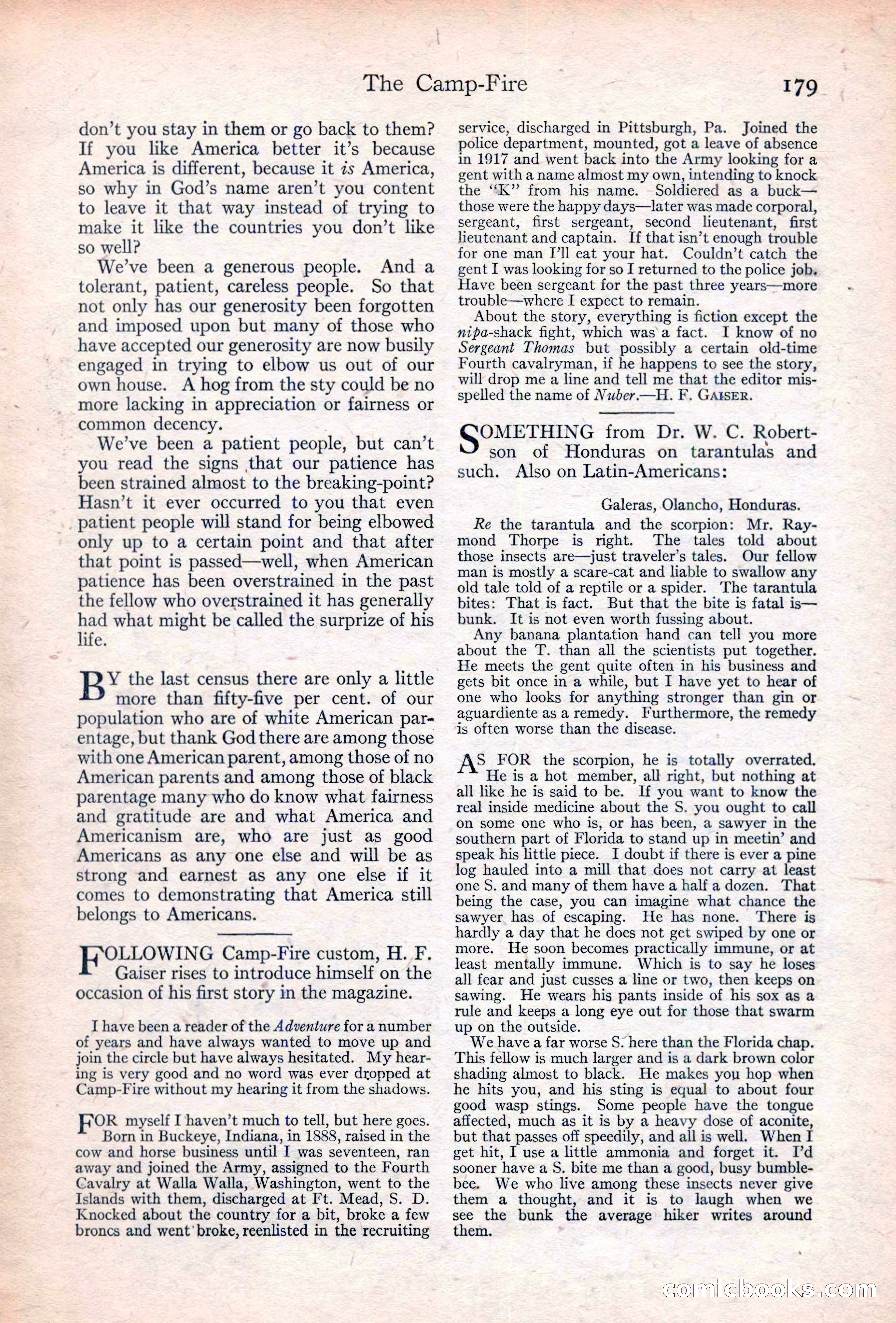 Adventure Magazine Cover, June 20, 1923 — page 181 of 196