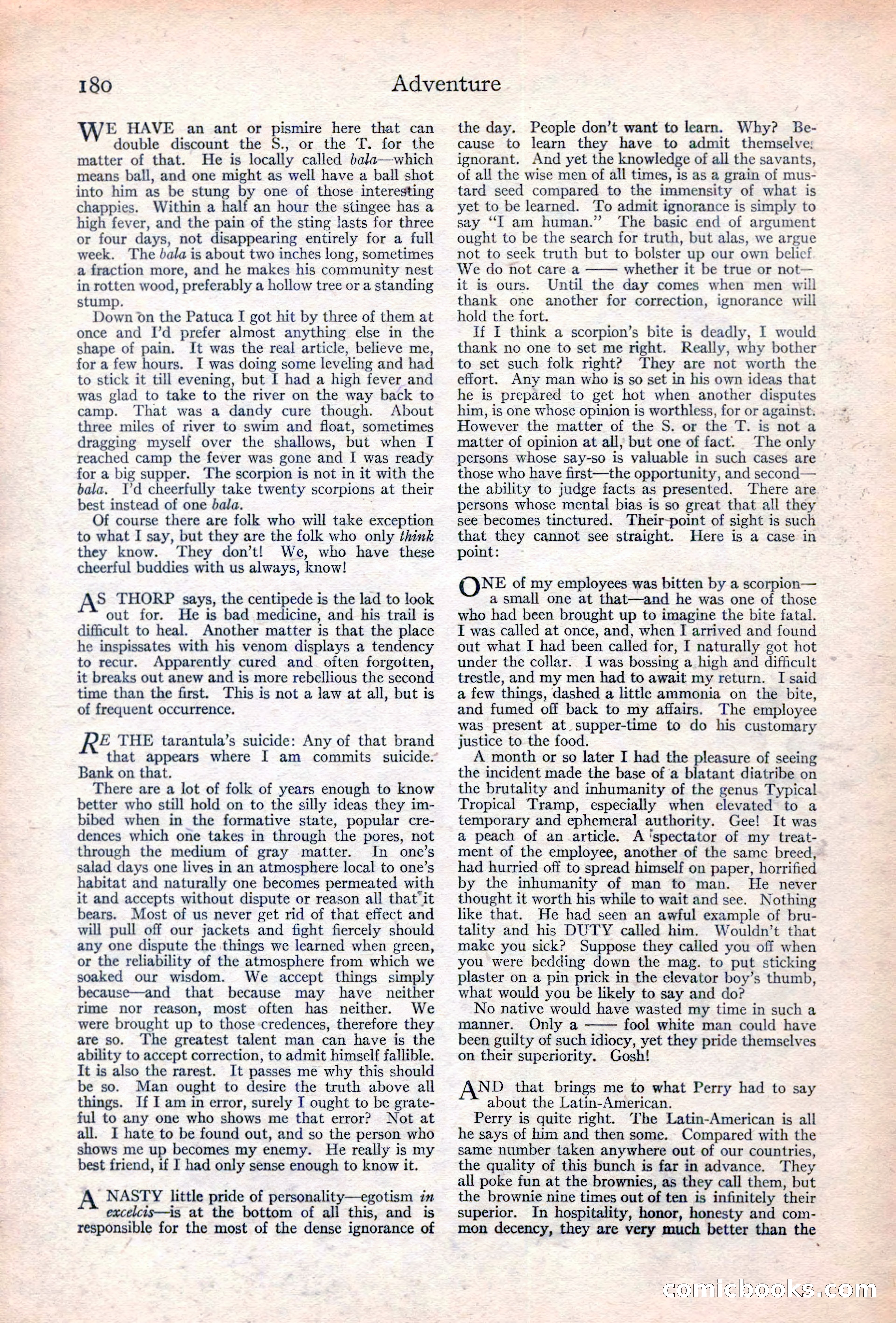 Adventure Magazine Cover, June 20, 1923 — page 182 of 196
