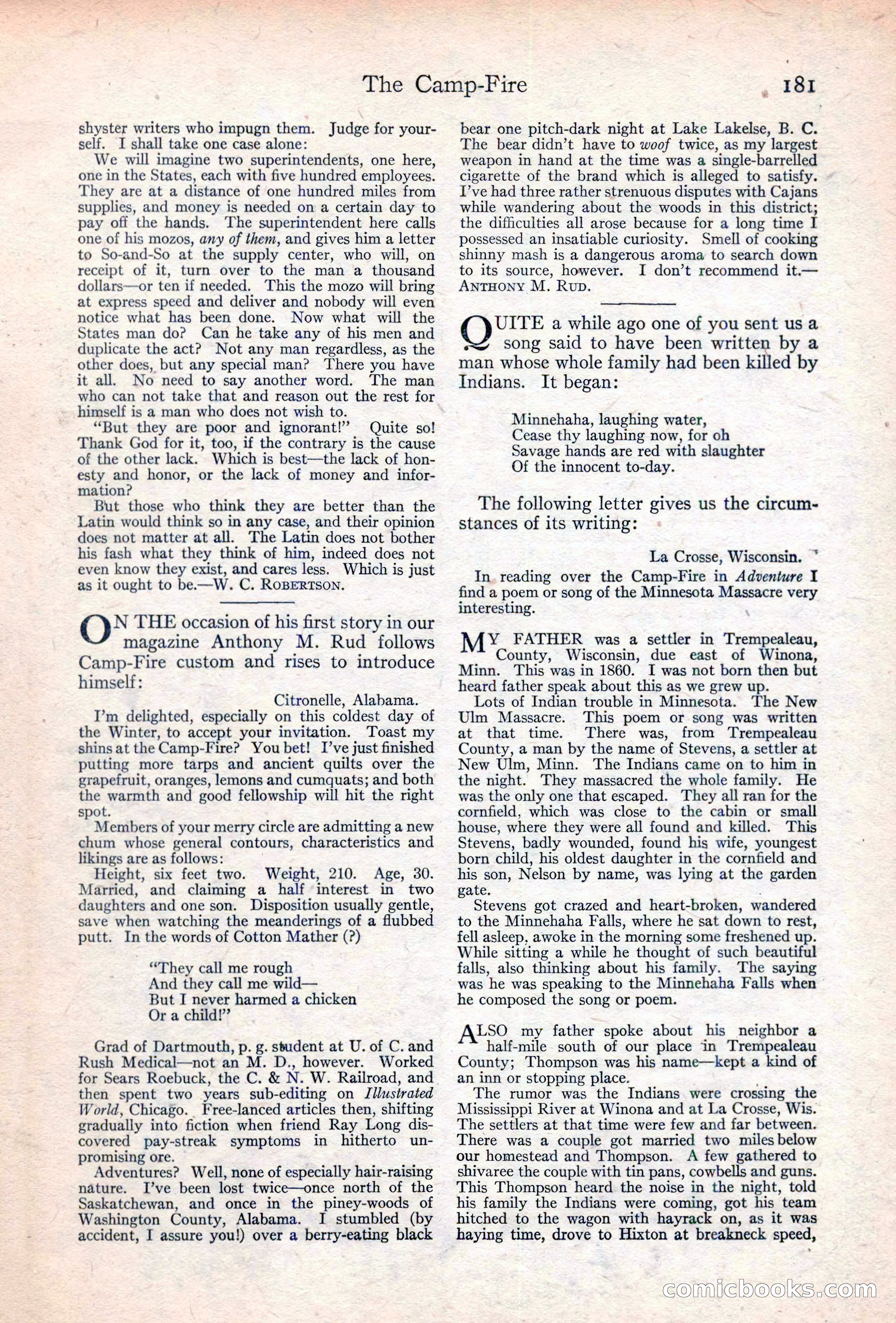 Adventure Magazine Cover, June 20, 1923 — page 183 of 196