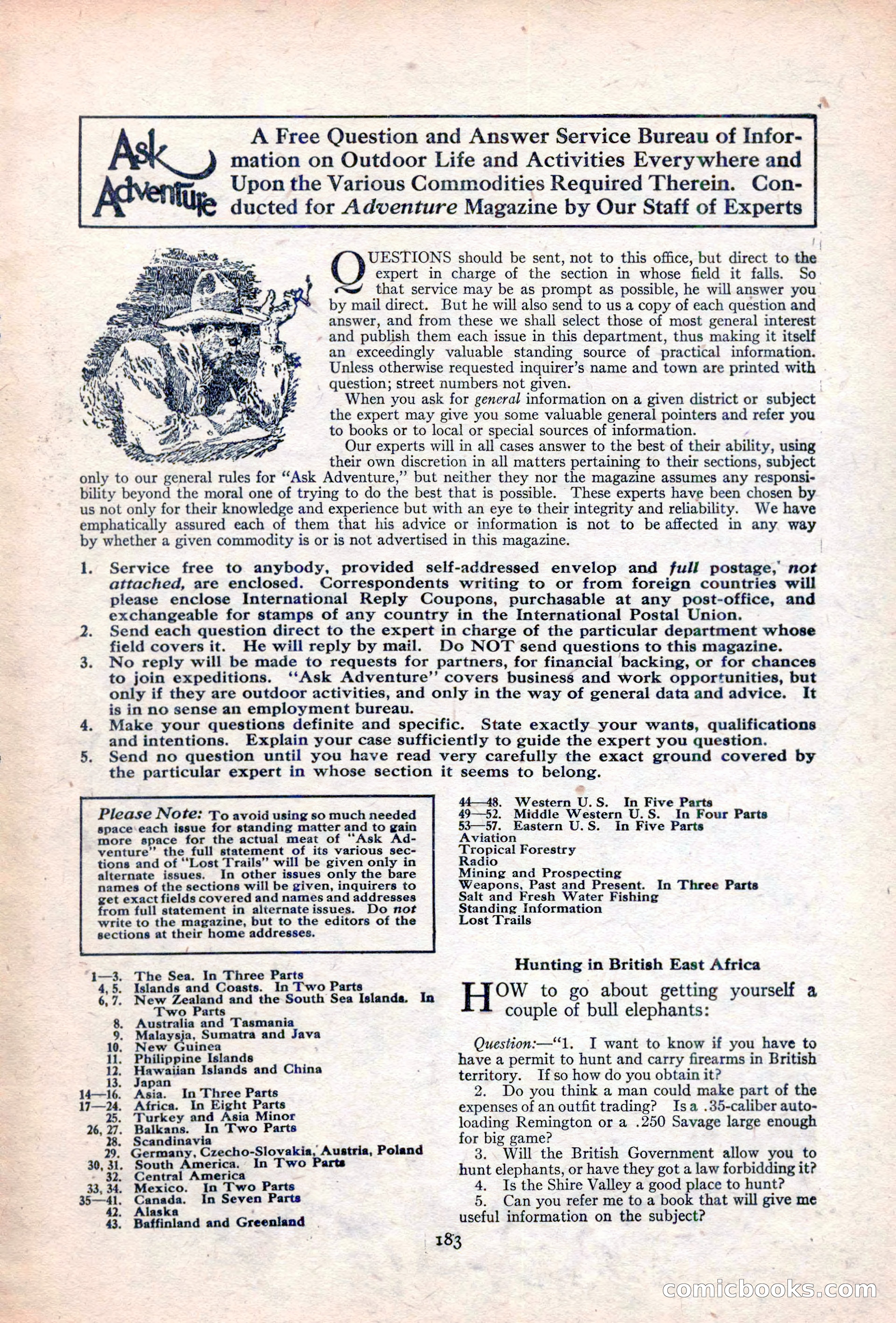 Adventure Magazine Cover, June 20, 1923 — page 185 of 196