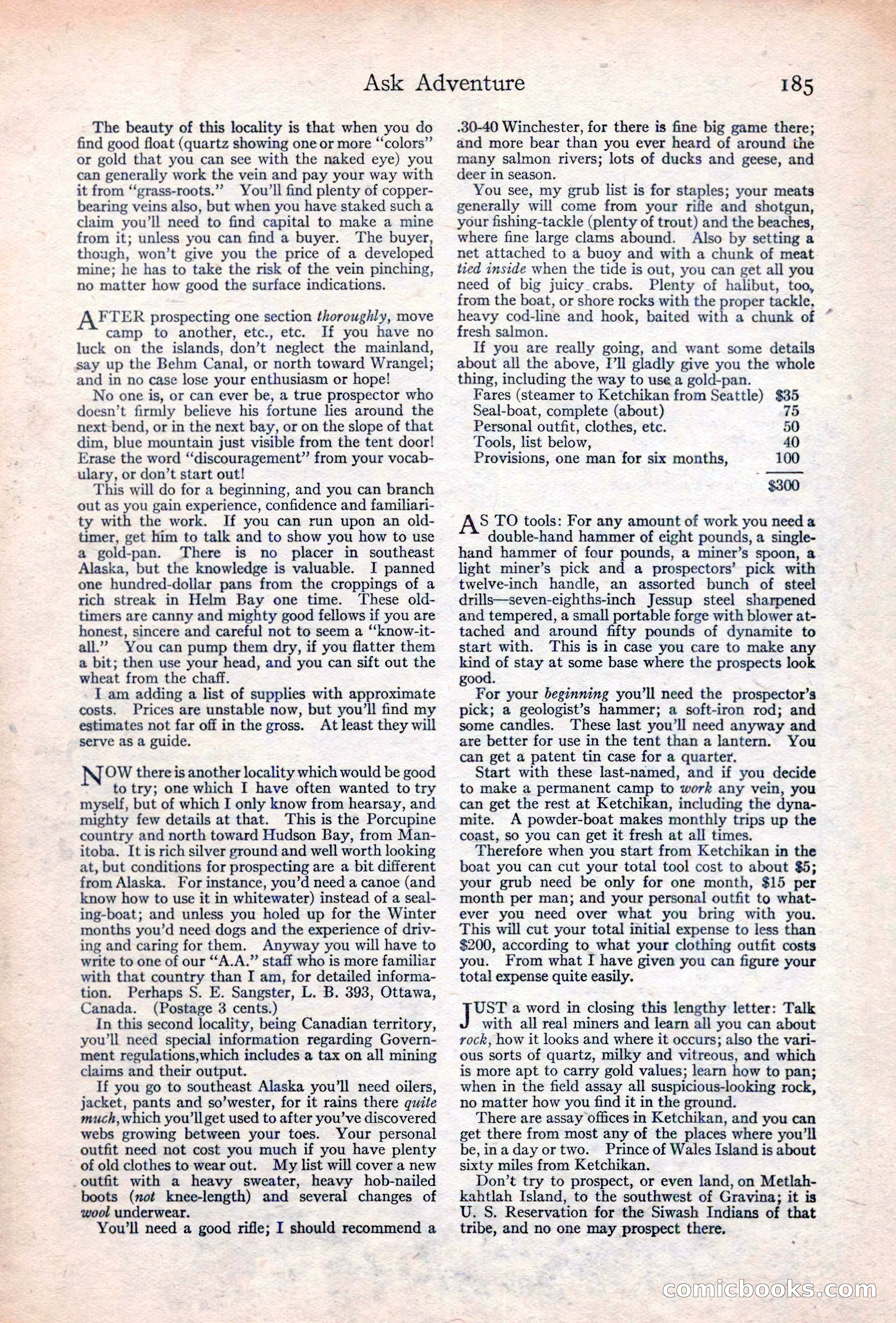 Adventure Magazine Cover, June 20, 1923 — page 187 of 196