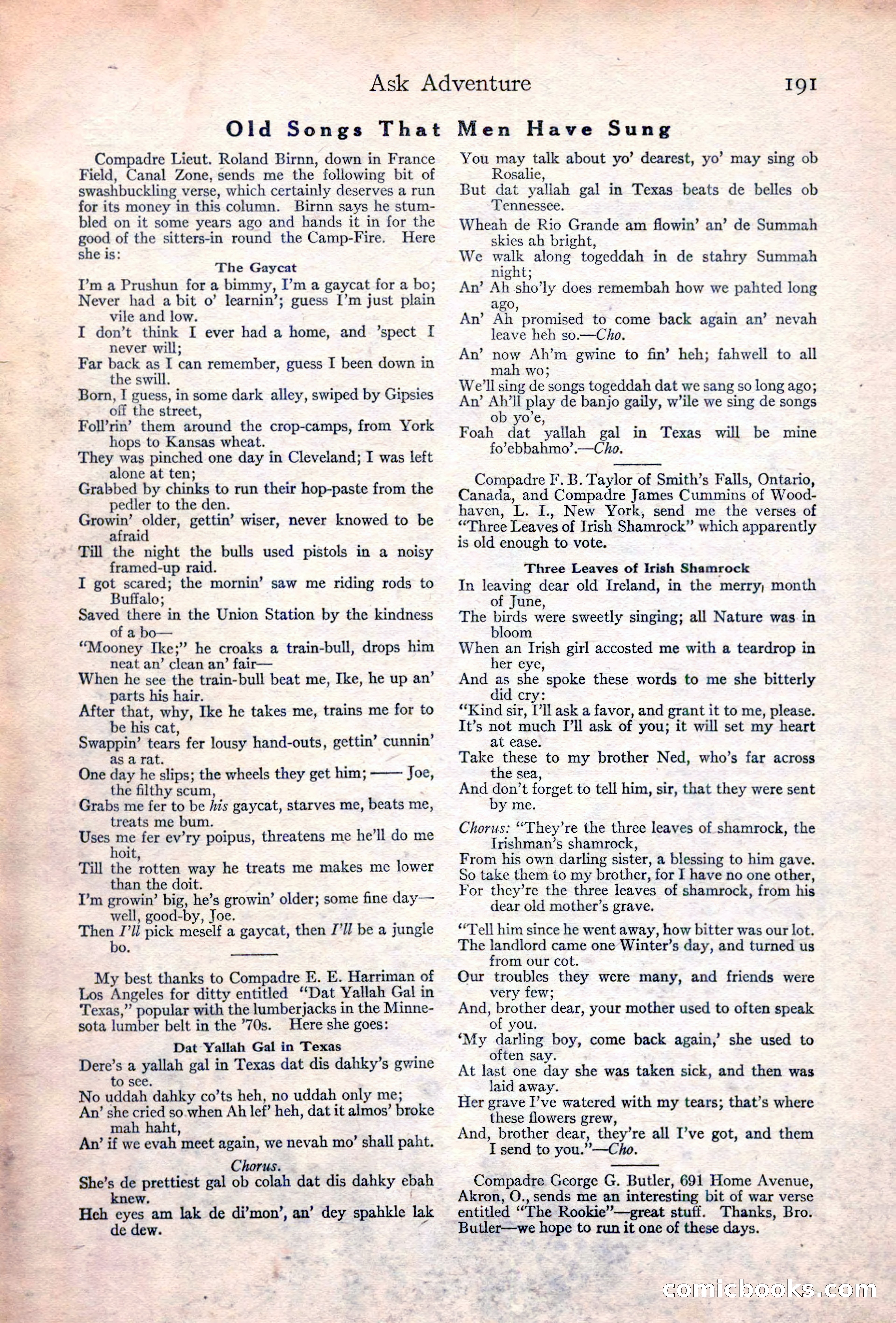 Adventure Magazine Cover, June 20, 1923 — page 193 of 196