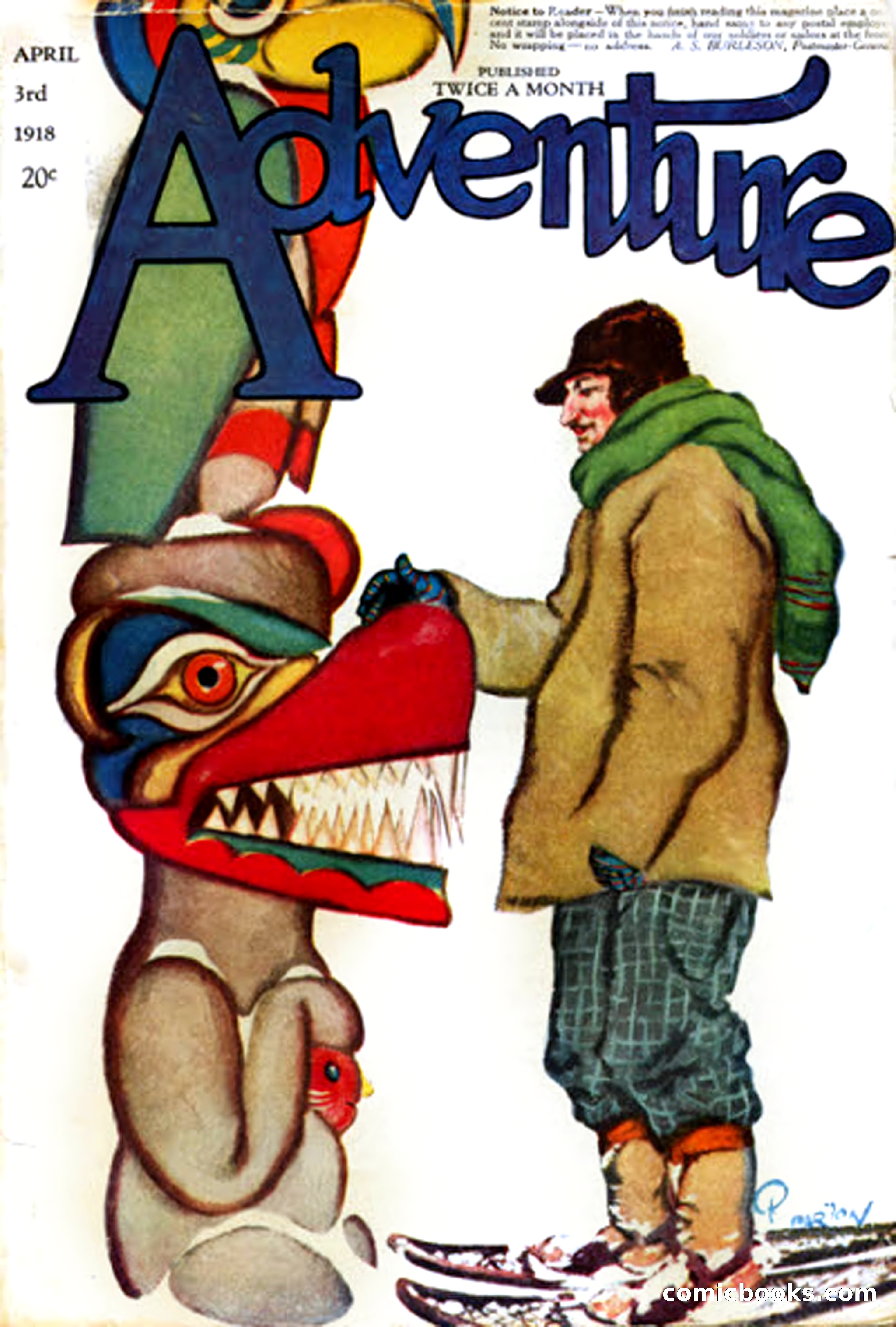 Adventure Magazine Cover, April 3, 1918 — page 1 of 194