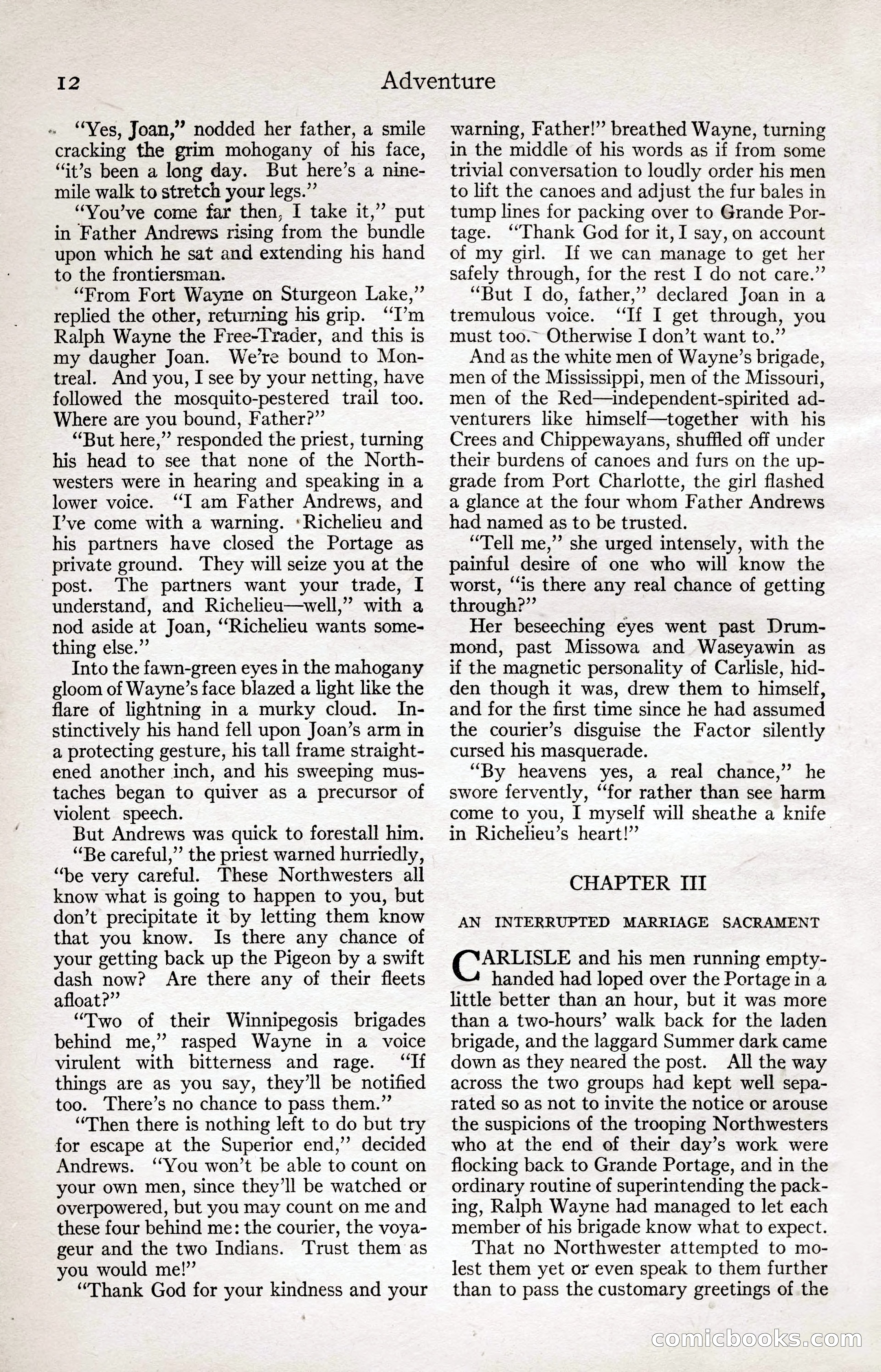 Adventure Magazine Cover, April 3, 1918 — page 14 of 194