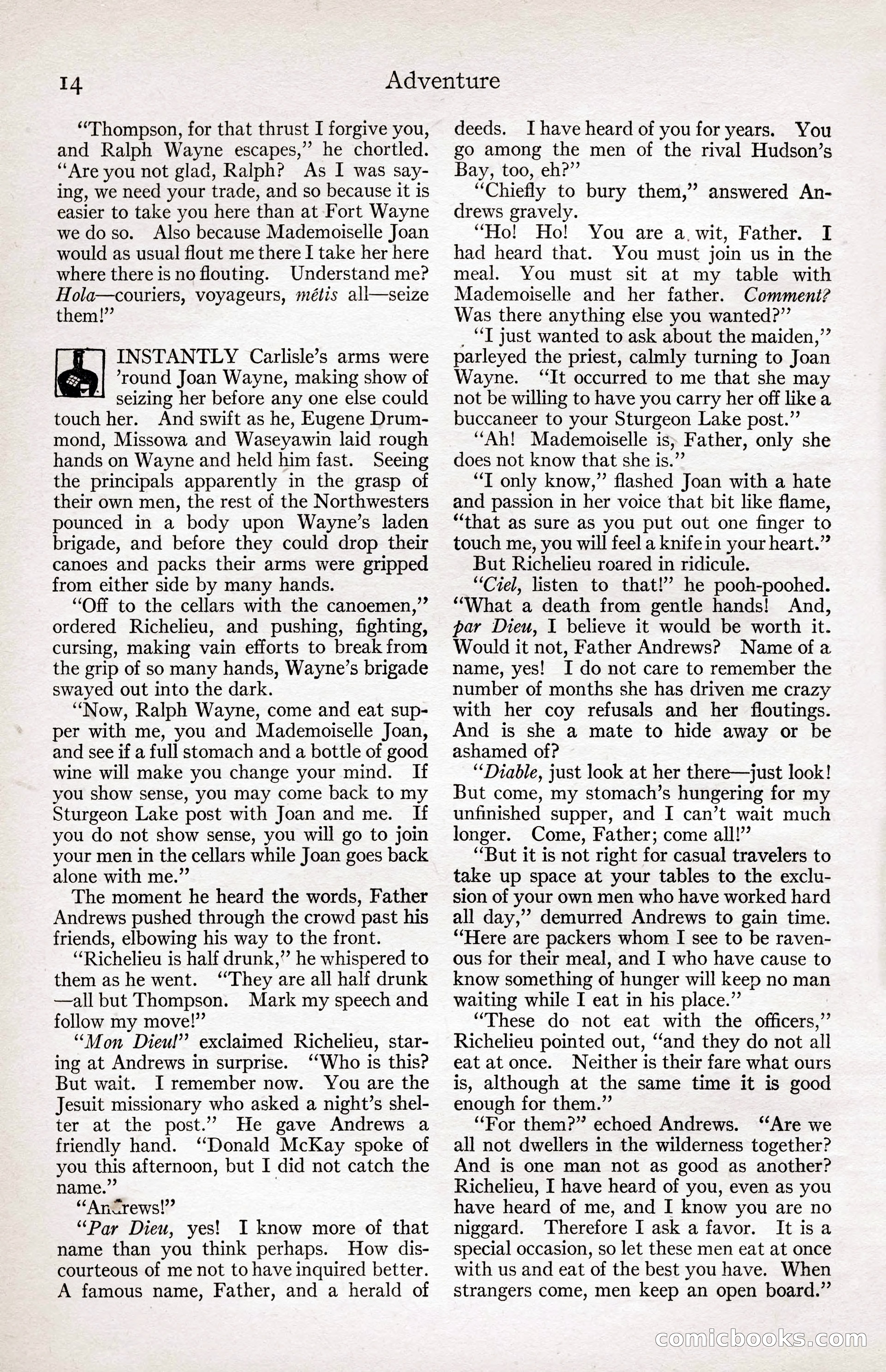 Adventure Magazine Cover, April 3, 1918 — page 16 of 194