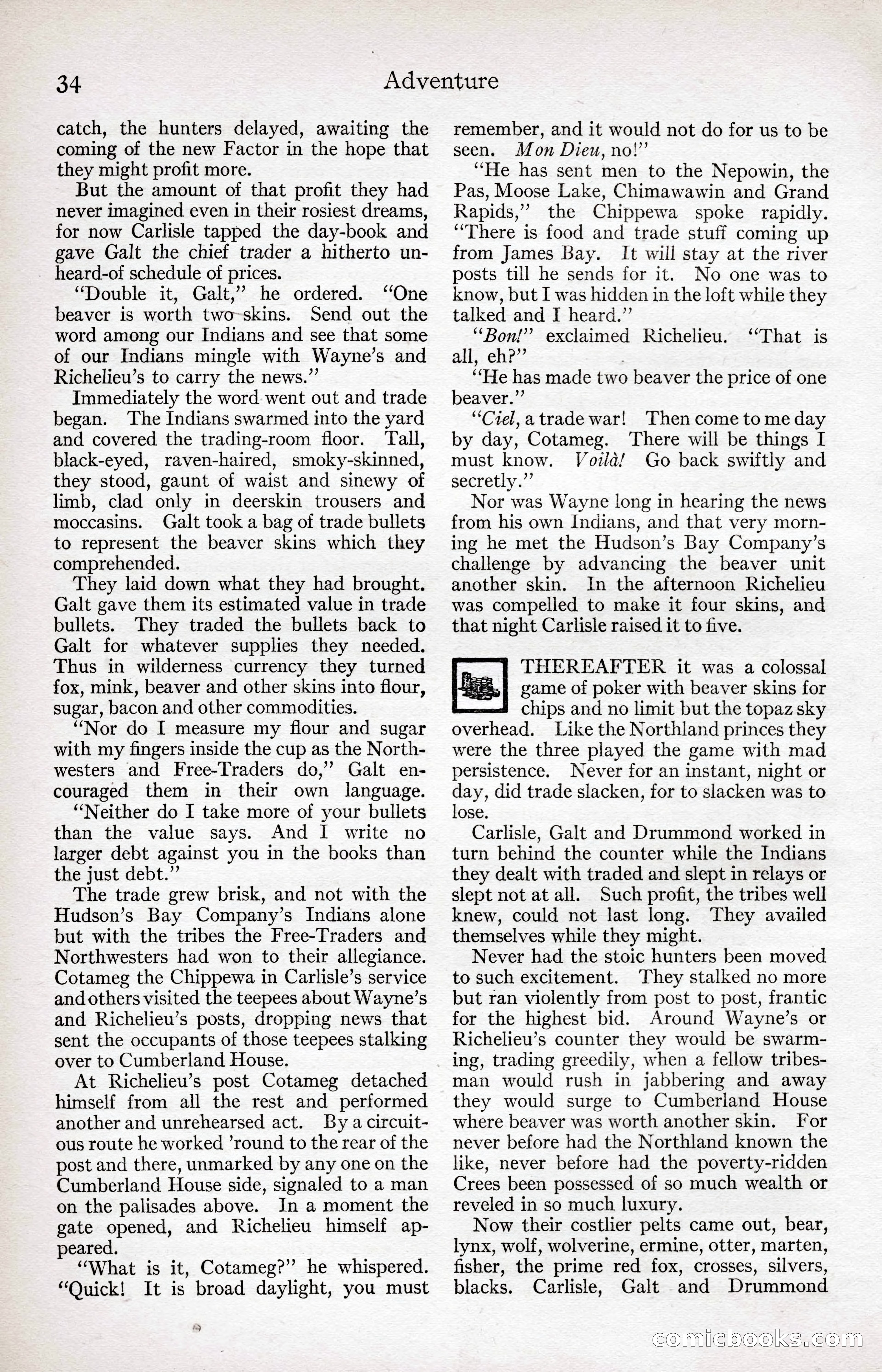 Adventure Magazine Cover, April 3, 1918 — page 36 of 194