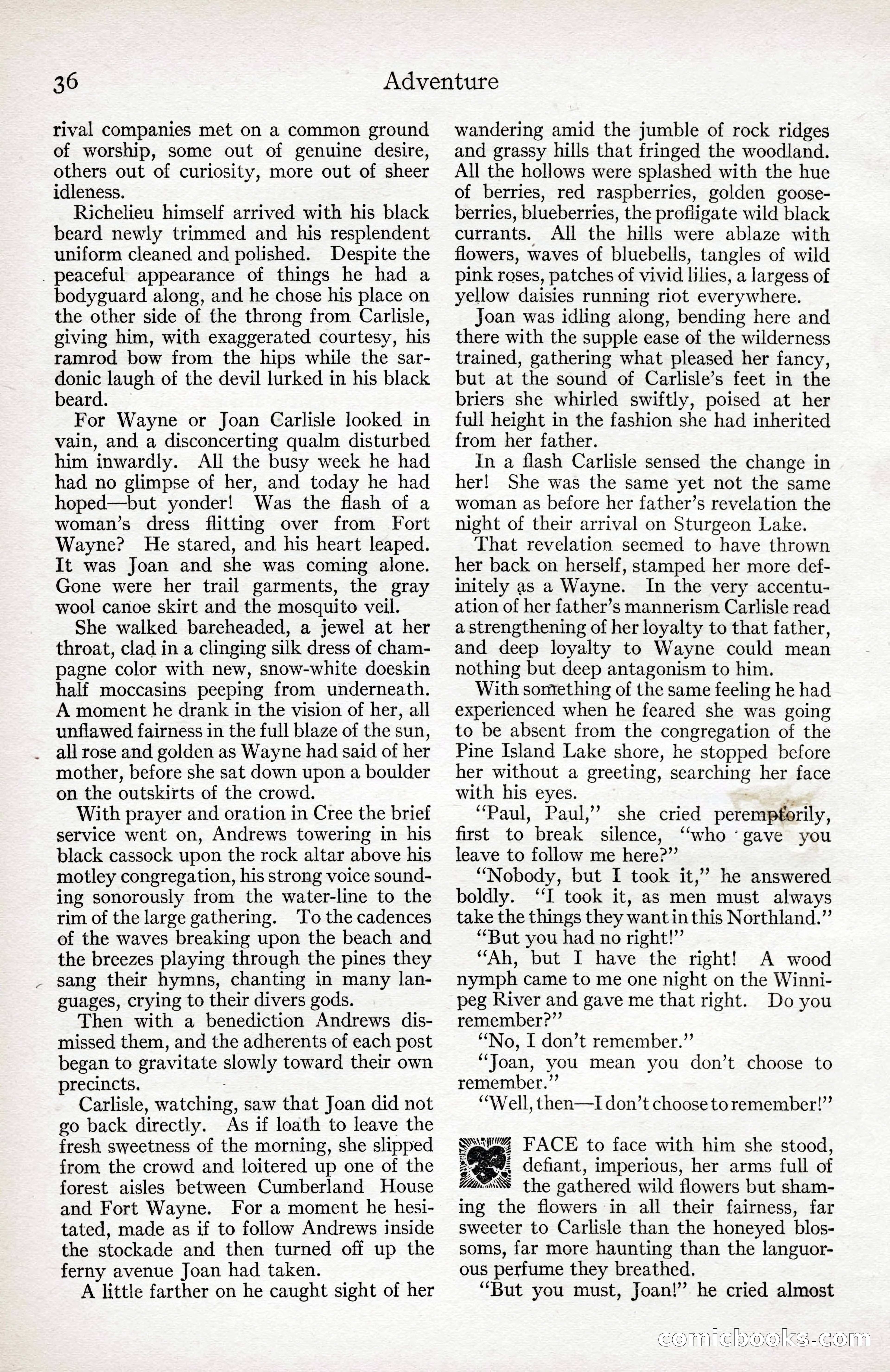 Adventure Magazine Cover, April 3, 1918 — page 38 of 194