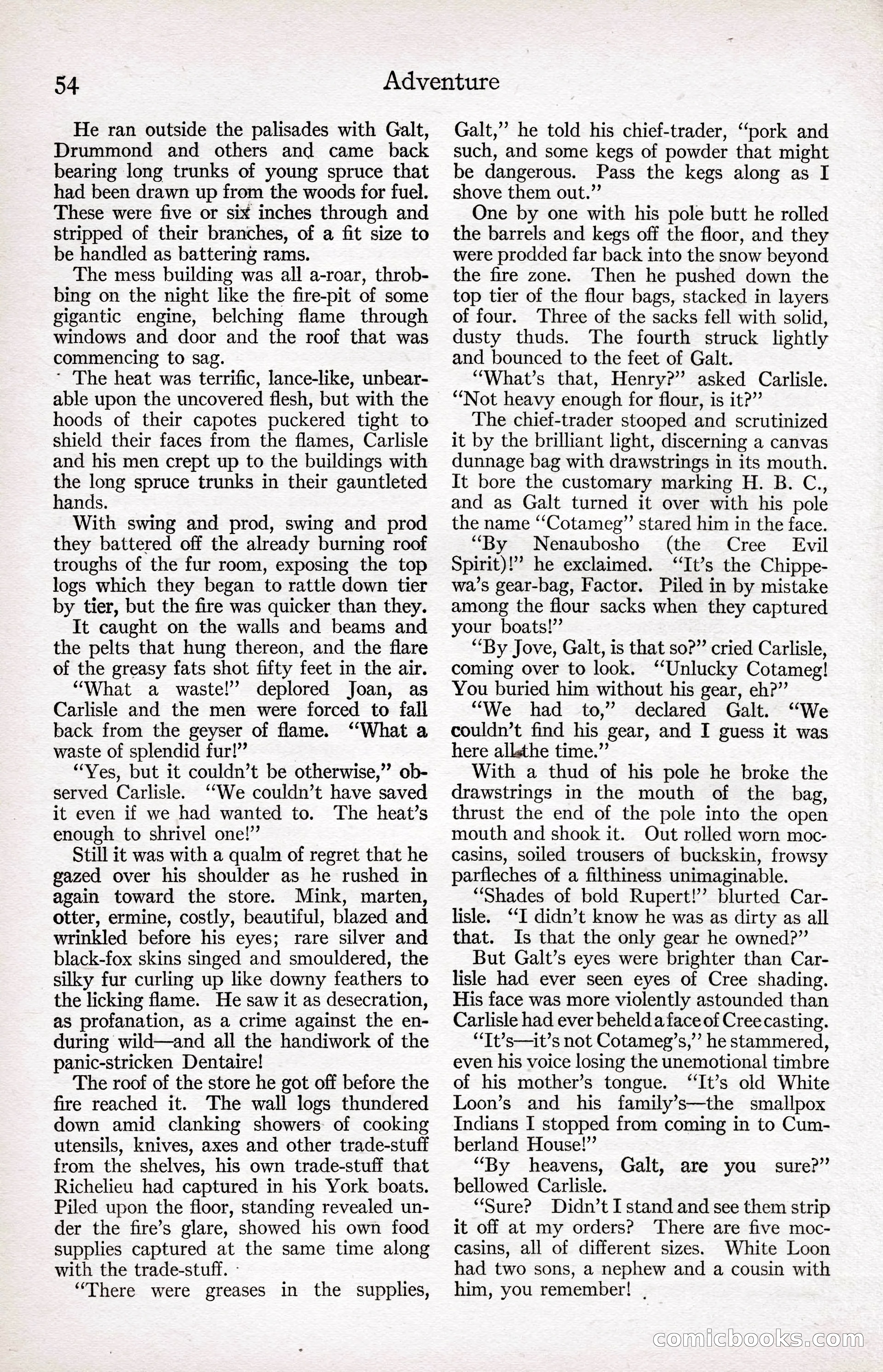 Adventure Magazine Cover, April 3, 1918 — page 56 of 194
