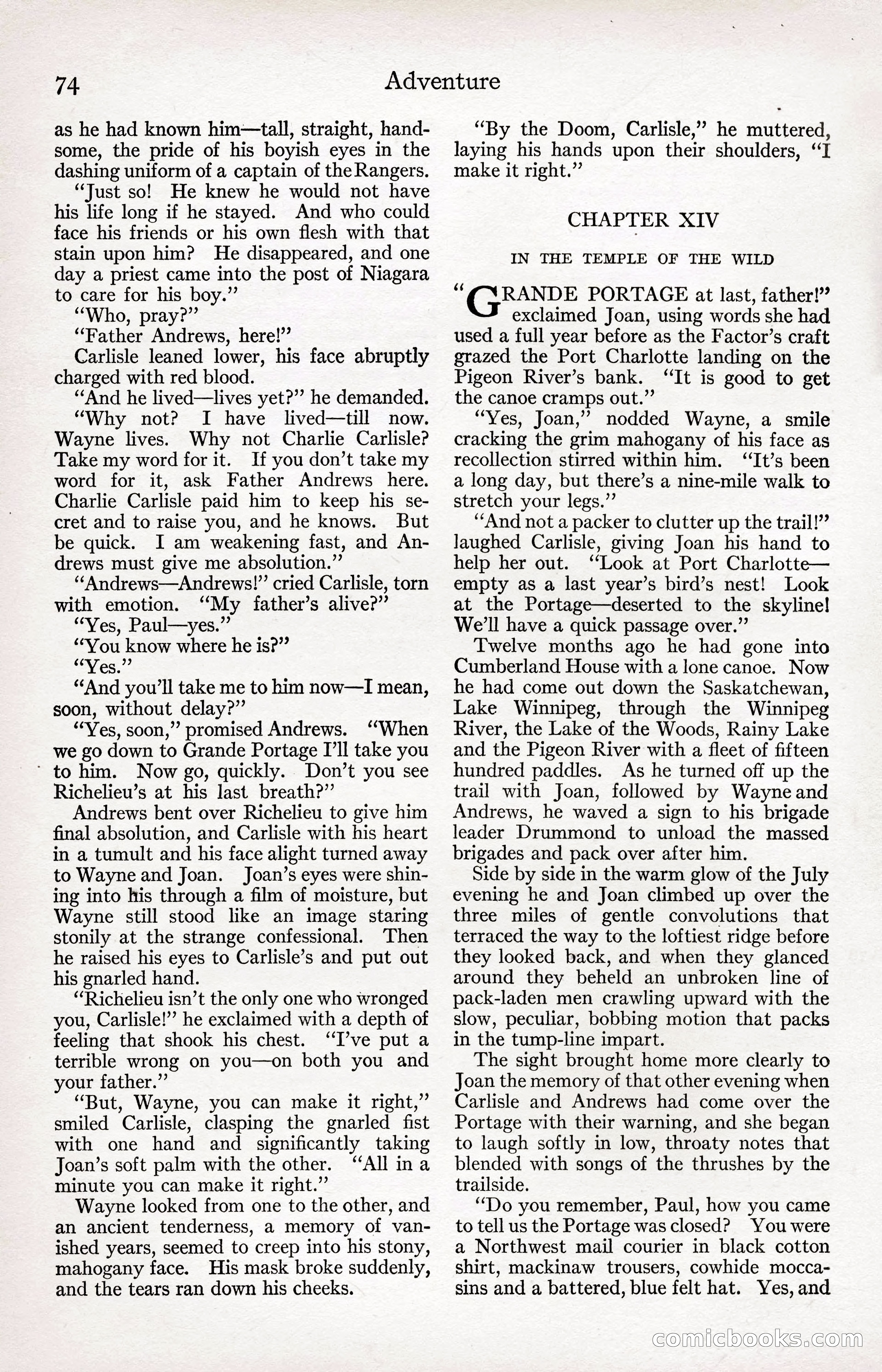 Adventure Magazine Cover, April 3, 1918 — page 76 of 194
