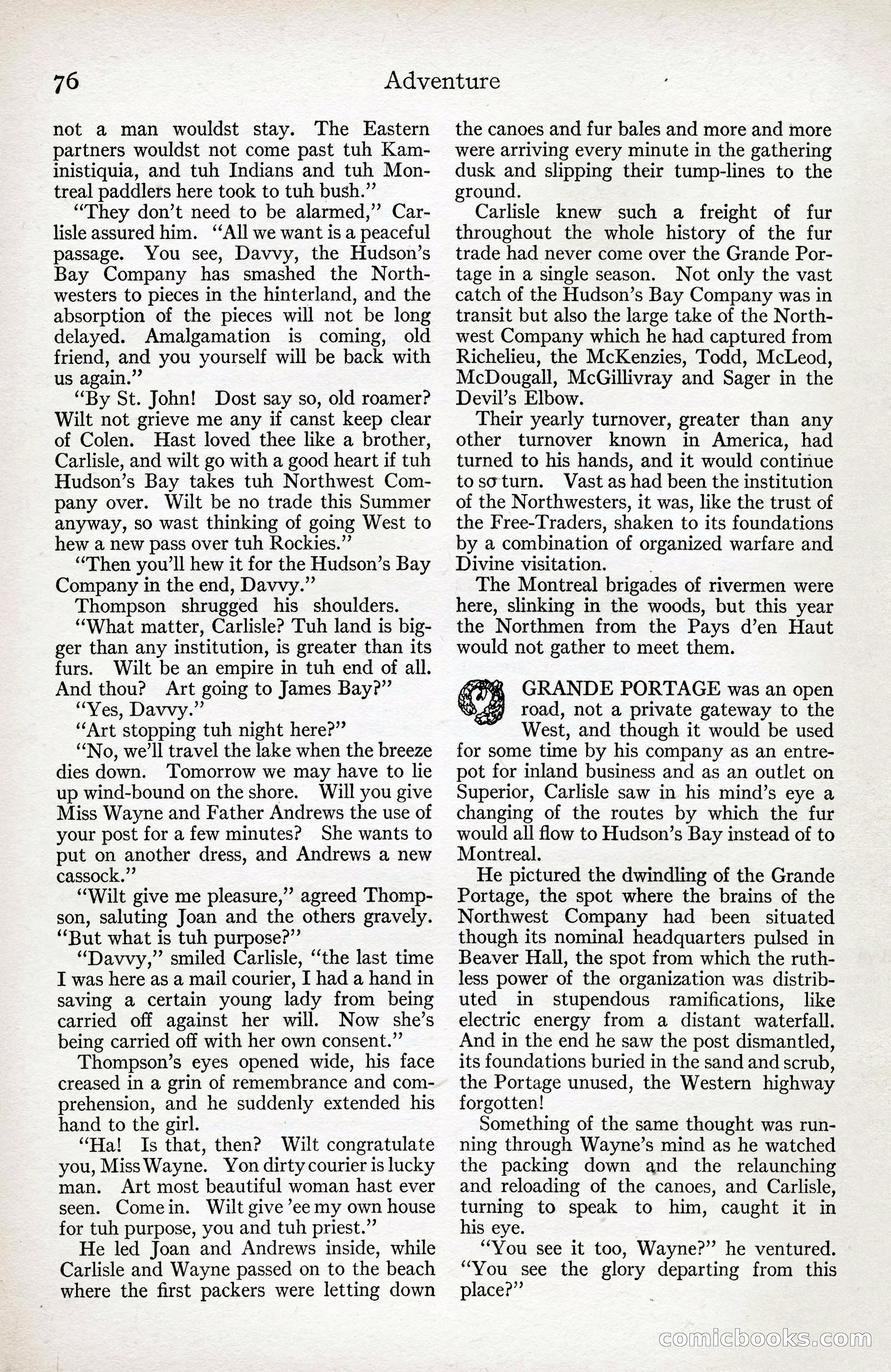 Adventure Magazine Cover, April 3, 1918 — page 78 of 194