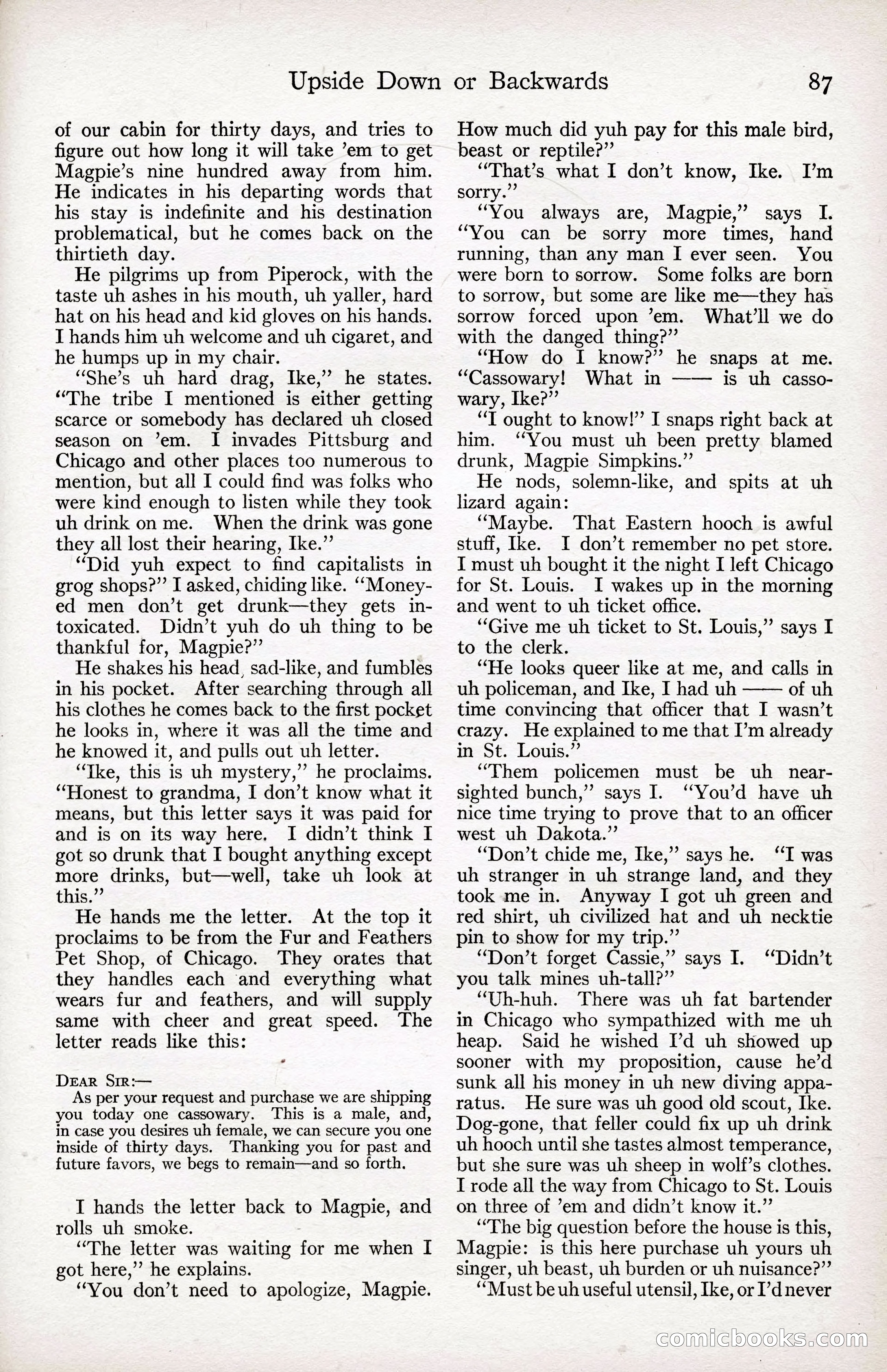 Adventure Magazine Cover, April 3, 1918 — page 89 of 194