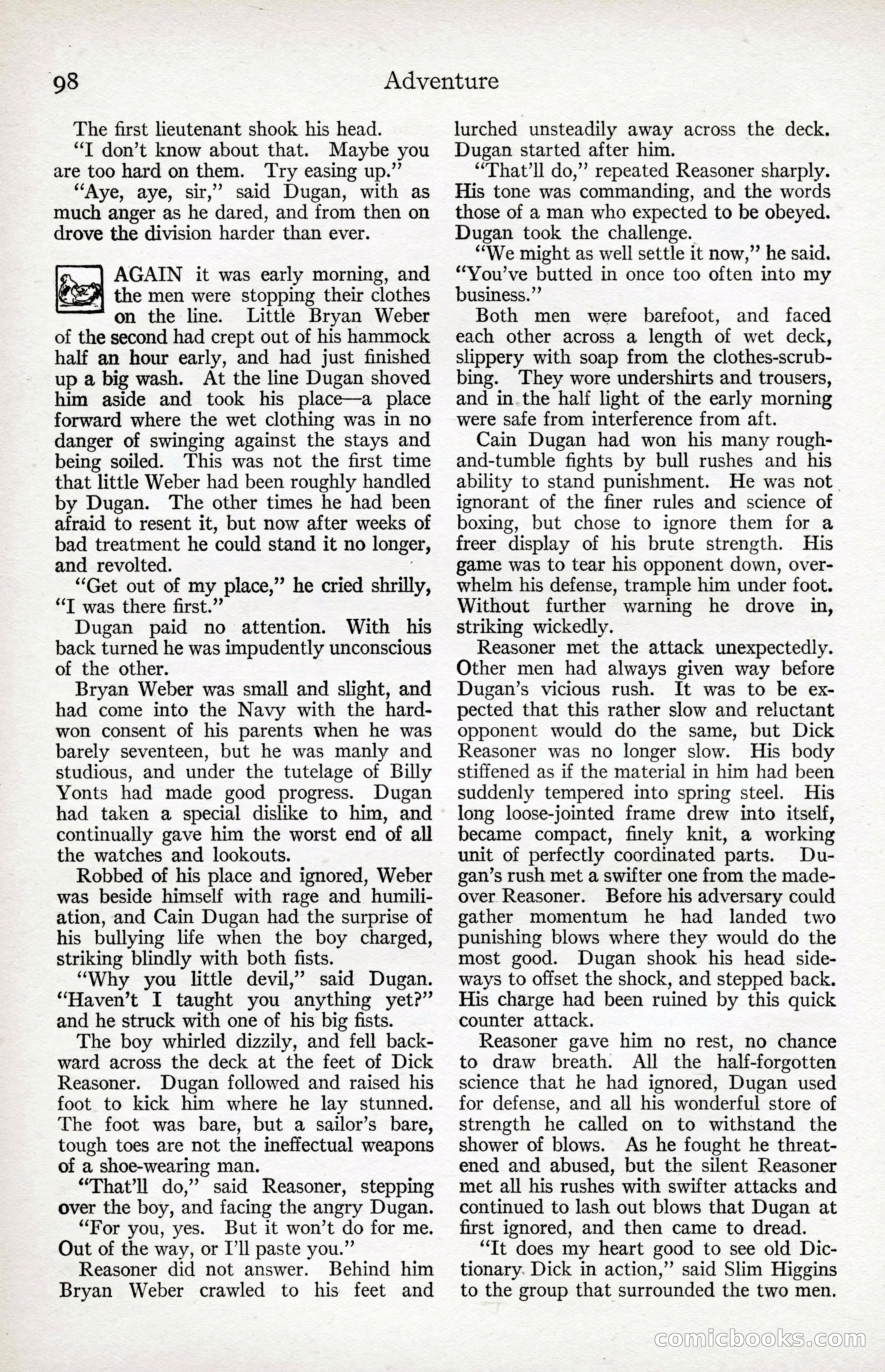 Adventure Magazine Cover, April 3, 1918 — page 100 of 194
