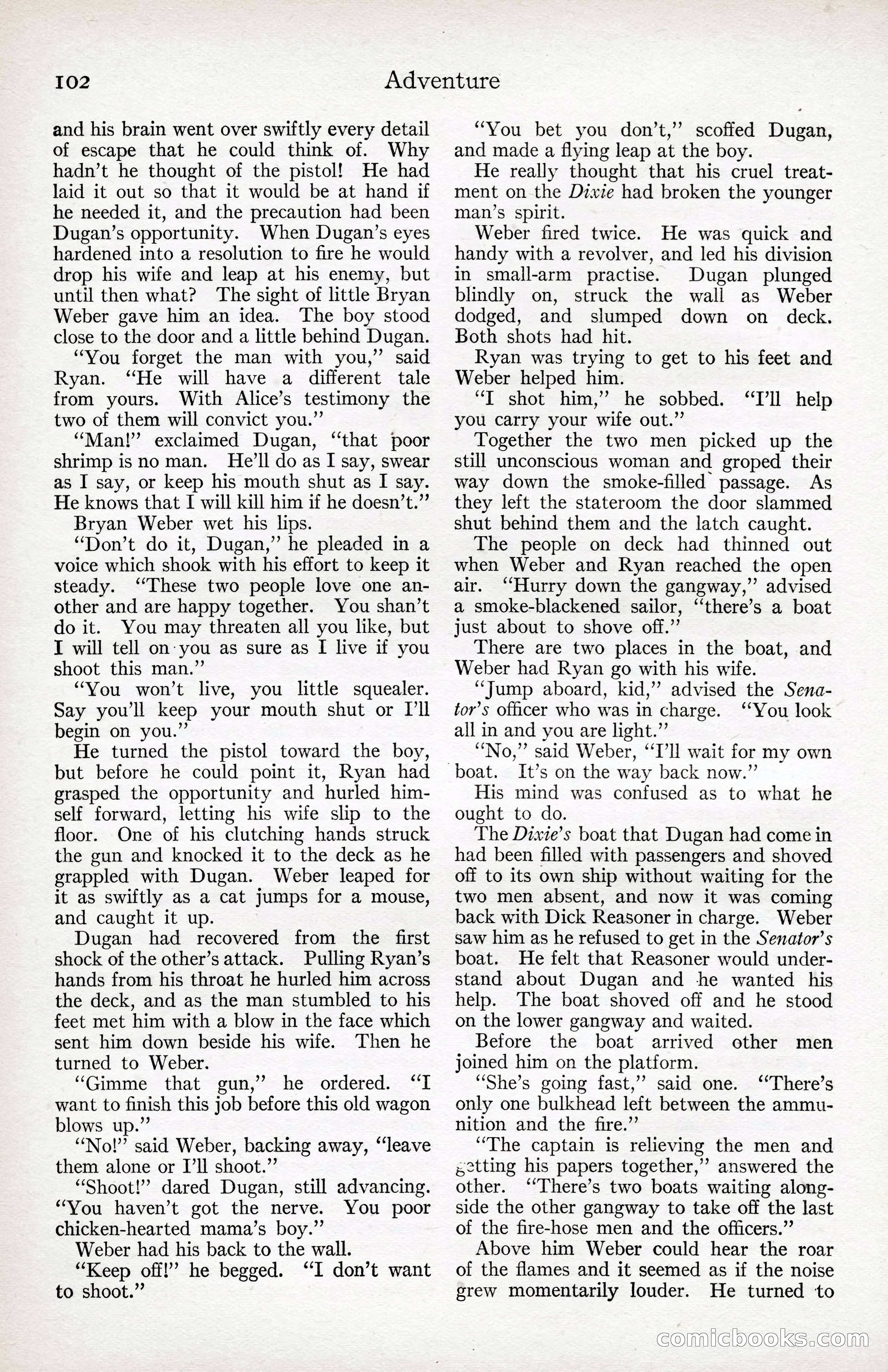 Adventure Magazine Cover, April 3, 1918 — page 104 of 194