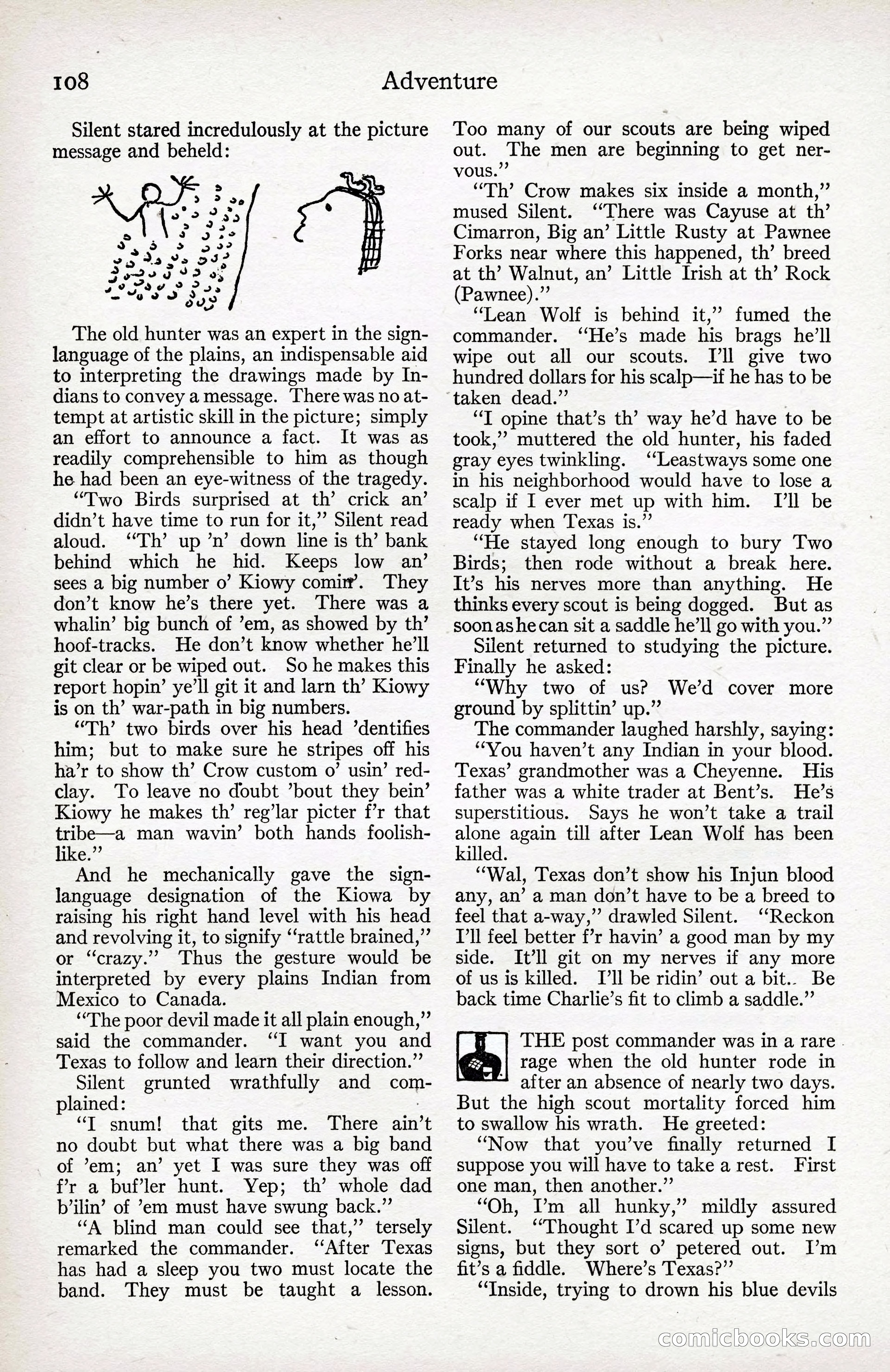 Adventure Magazine Cover, April 3, 1918 — page 110 of 194