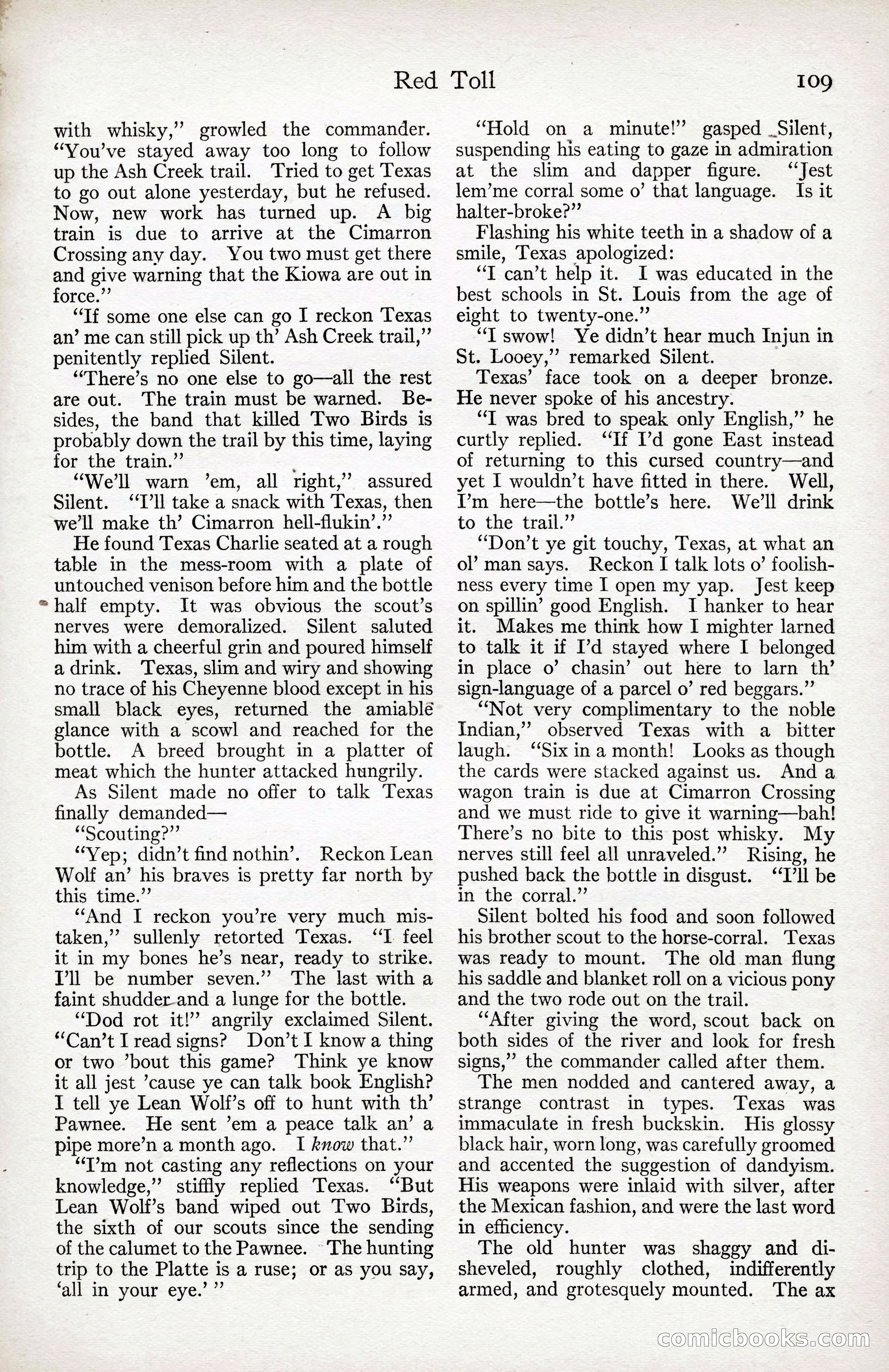 Adventure Magazine Cover, April 3, 1918 — page 111 of 194
