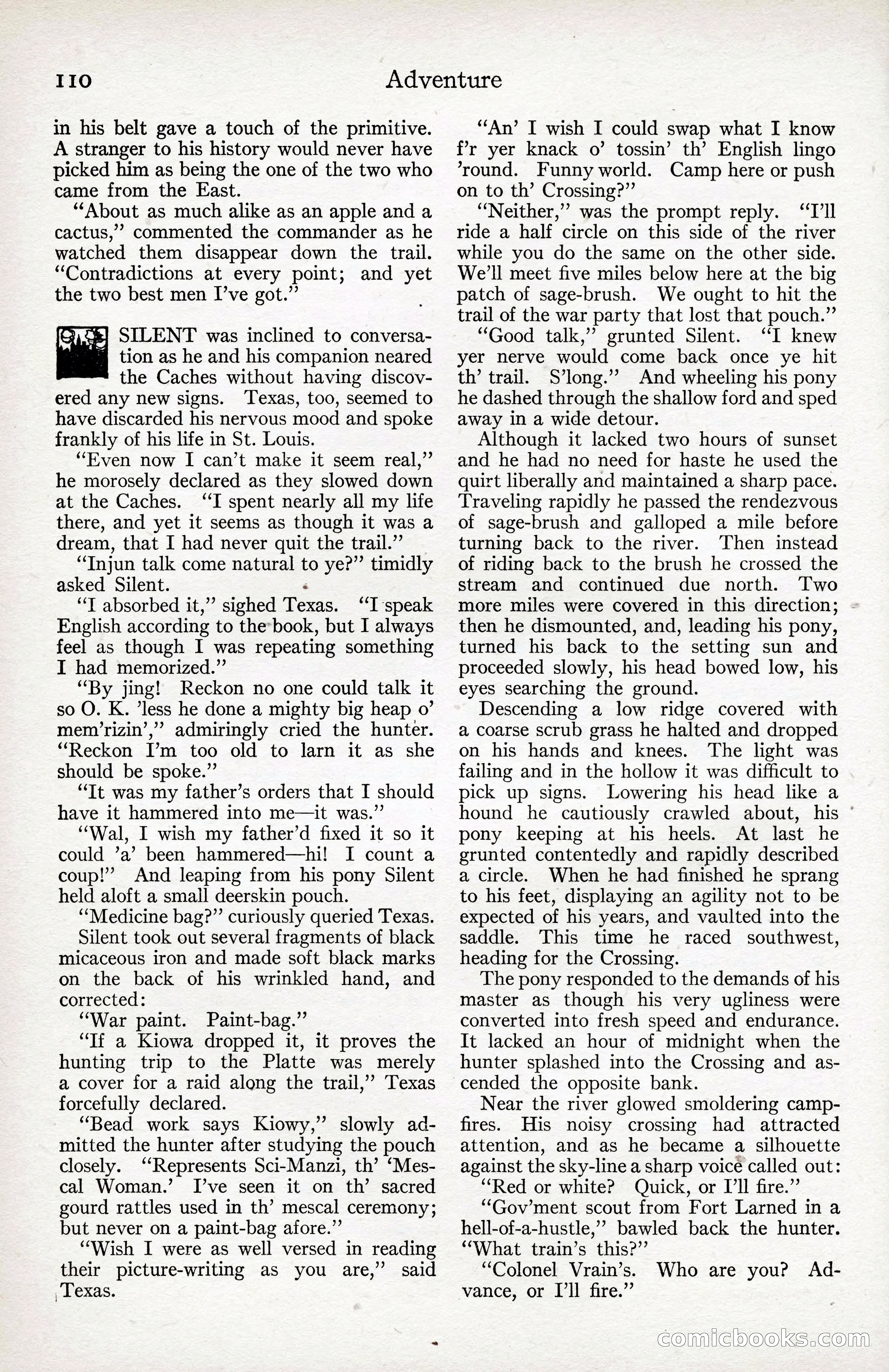 Adventure Magazine Cover, April 3, 1918 — page 112 of 194