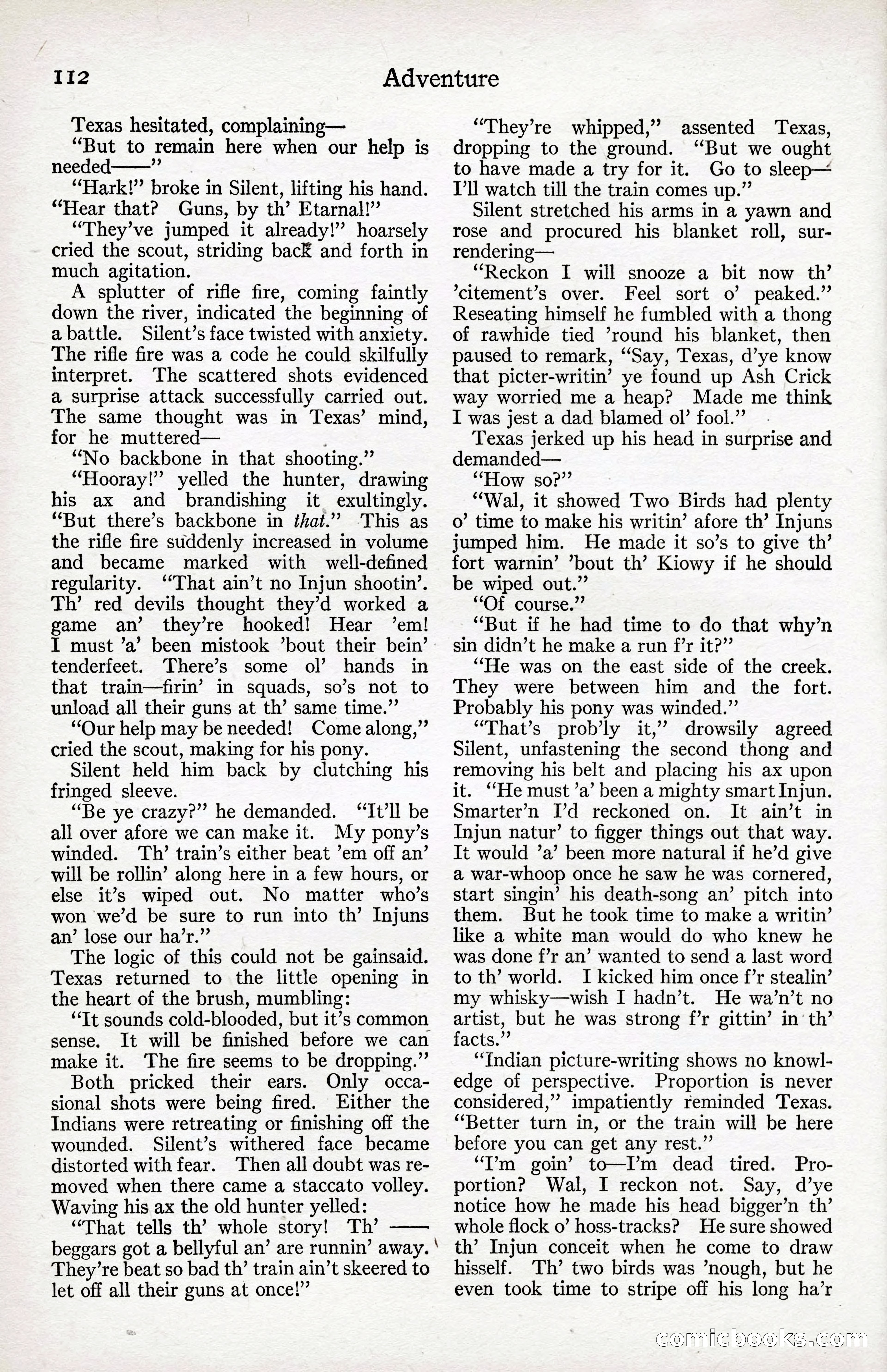 Adventure Magazine Cover, April 3, 1918 — page 114 of 194
